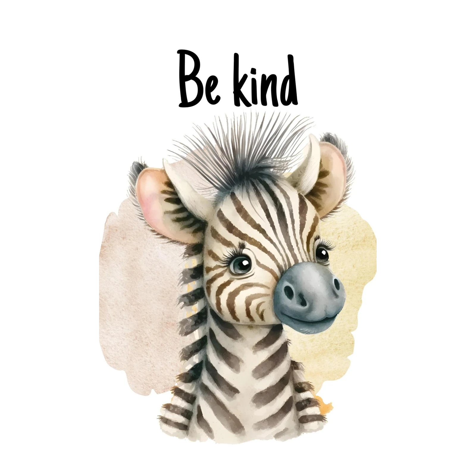 Cute Be Kind Zebra Nursery Wall Art