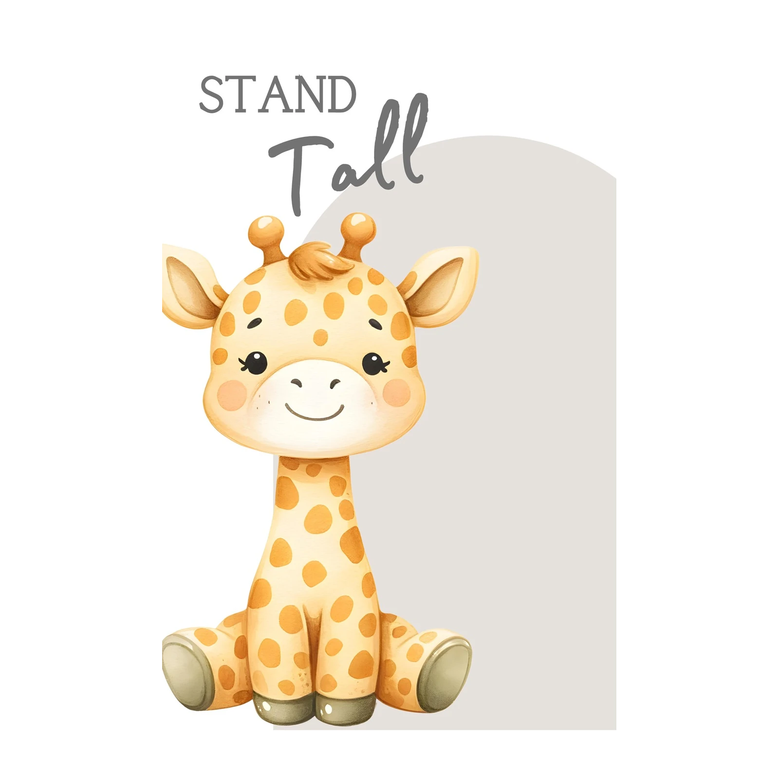 Cute Giraffe 'Stand Tall' Nursery Wall Art