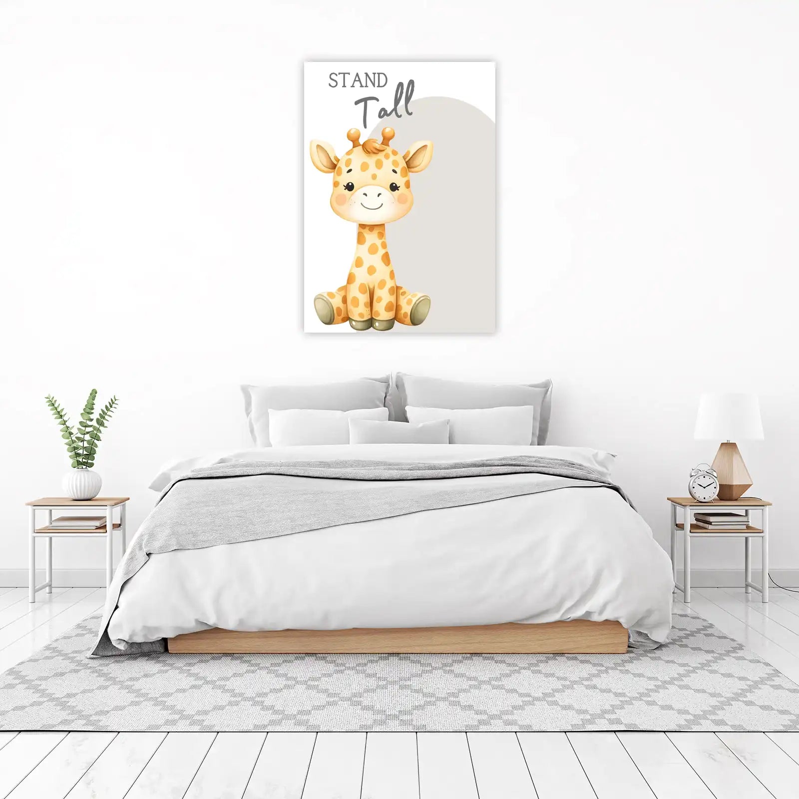 Cute Giraffe 'Stand Tall' Nursery Wall Art