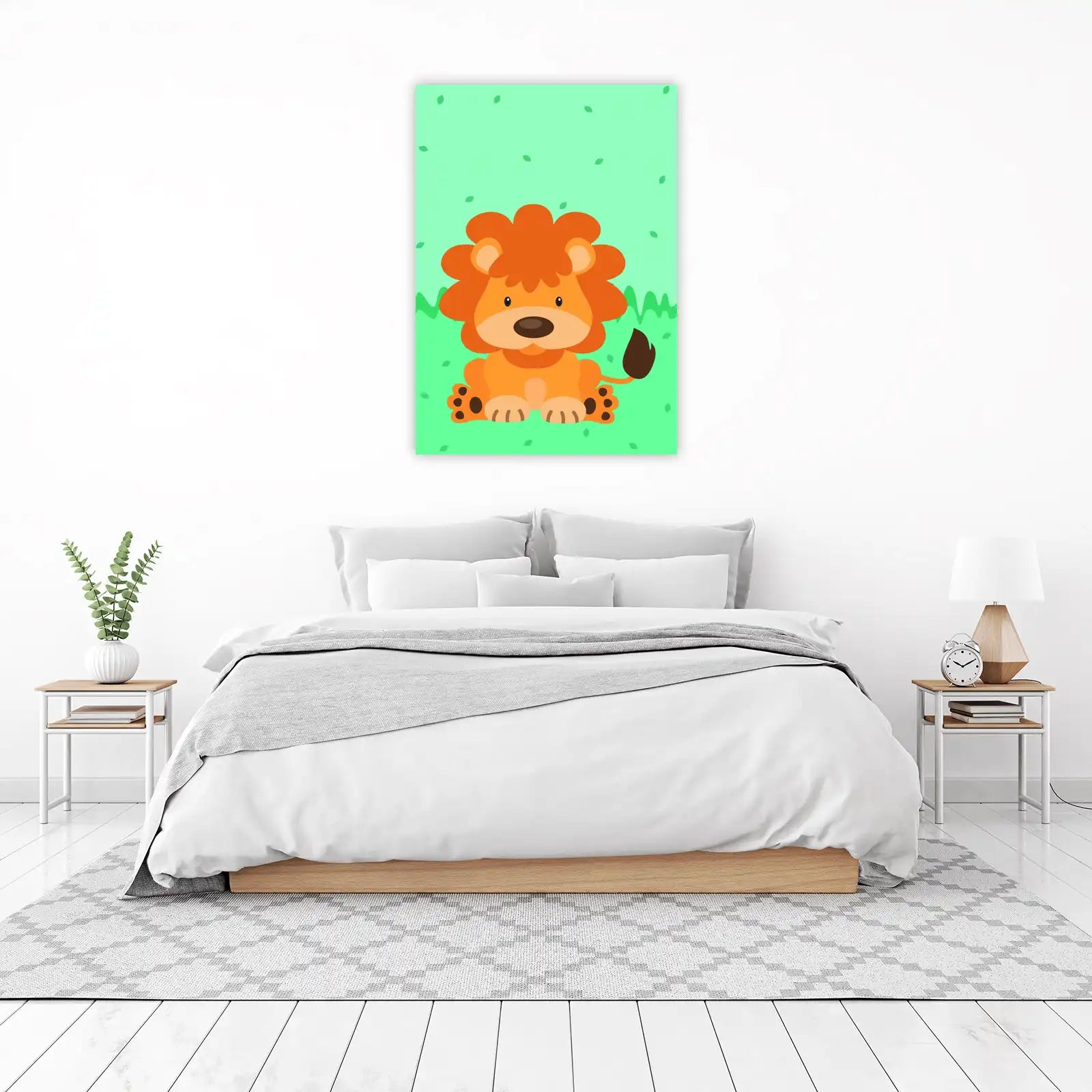 Cute Sitting Lion Jungle Vibes Wall Art