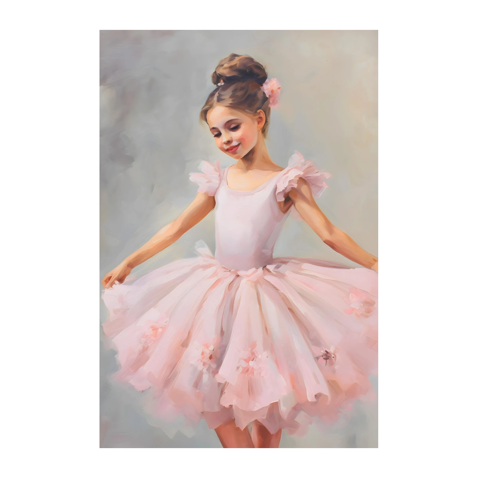 Ballerina Dreams: Pink Tutu Girl Wall Art