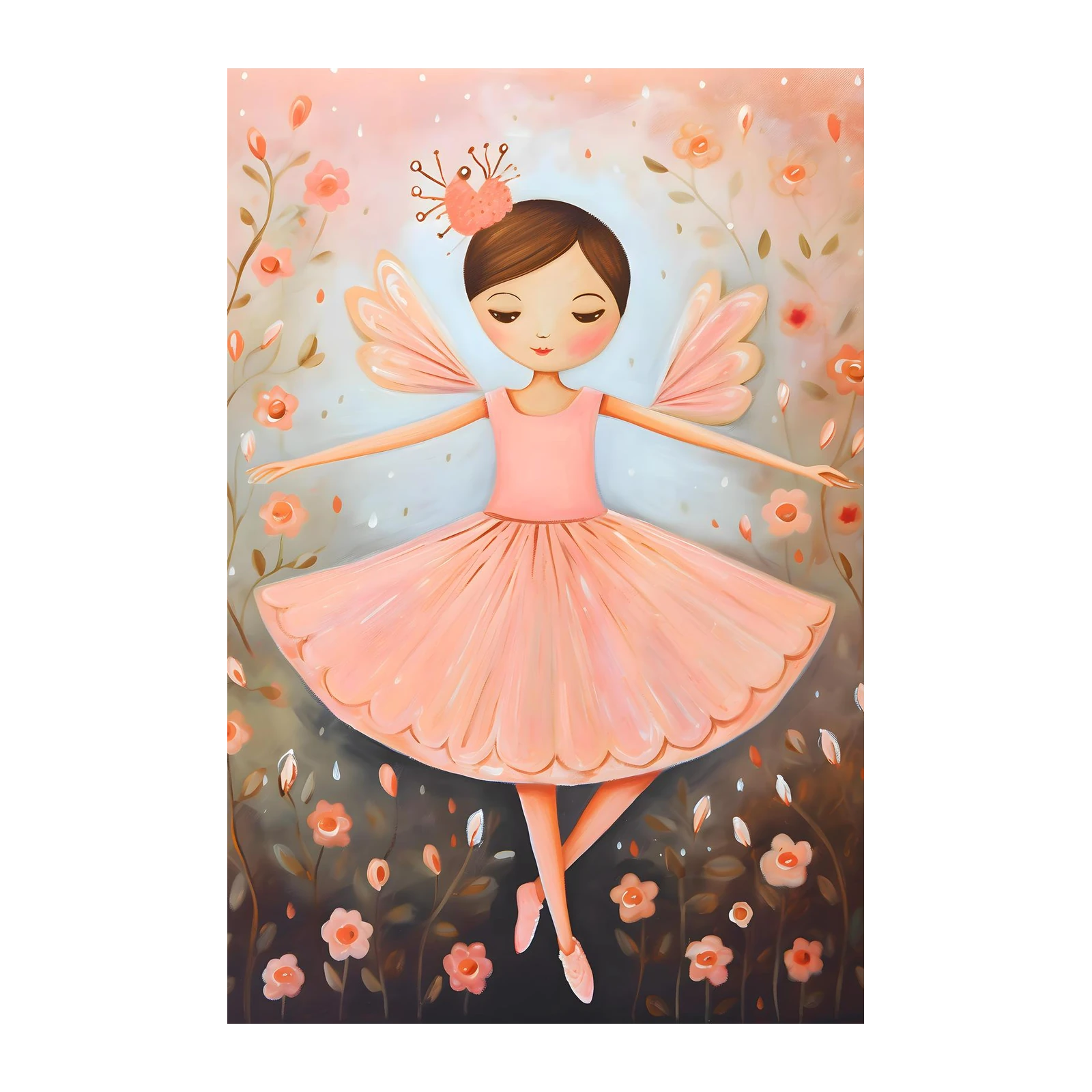 Enchanting Ballerina with Wings Wall Art