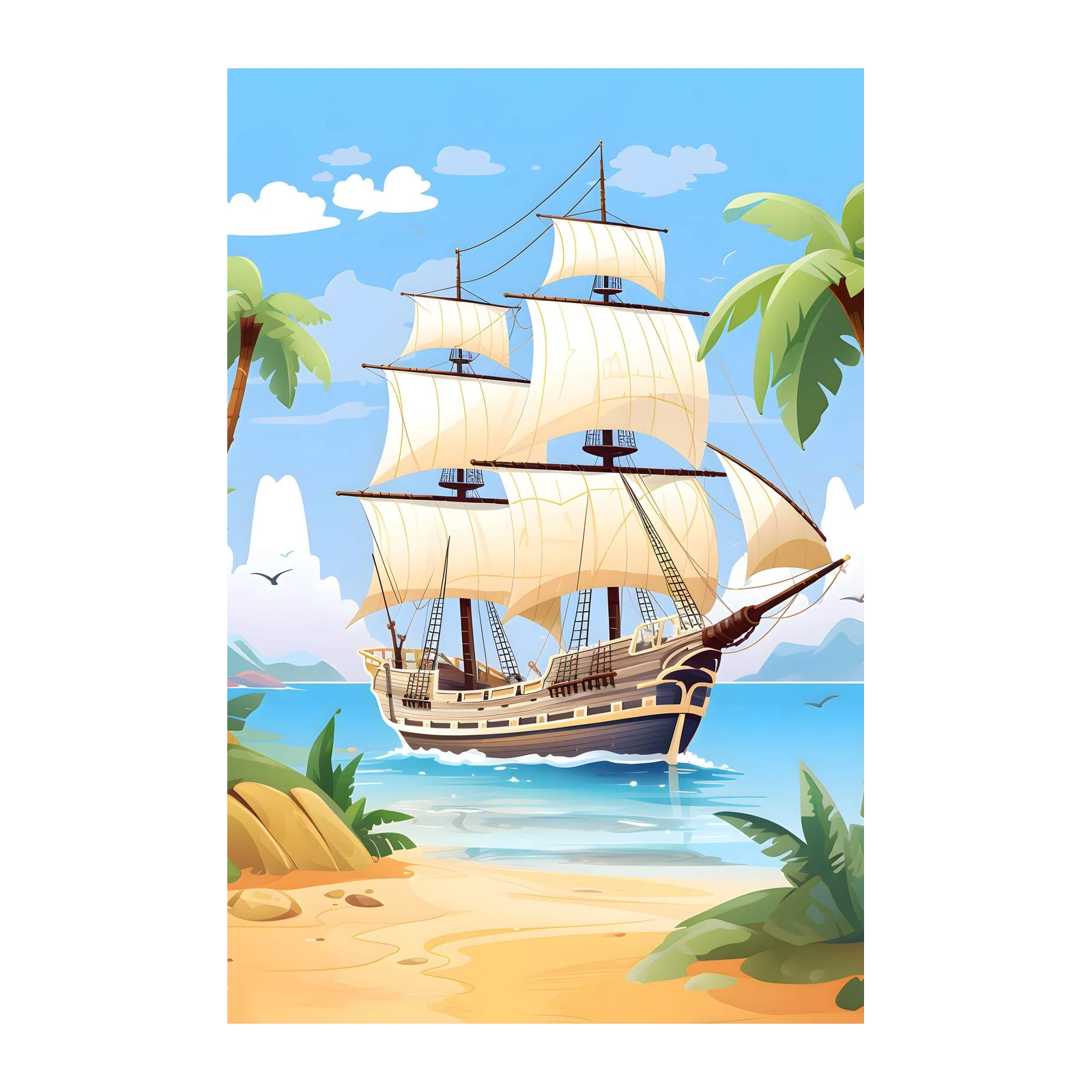 Adventure Awaits Vintage Ship Wall Art