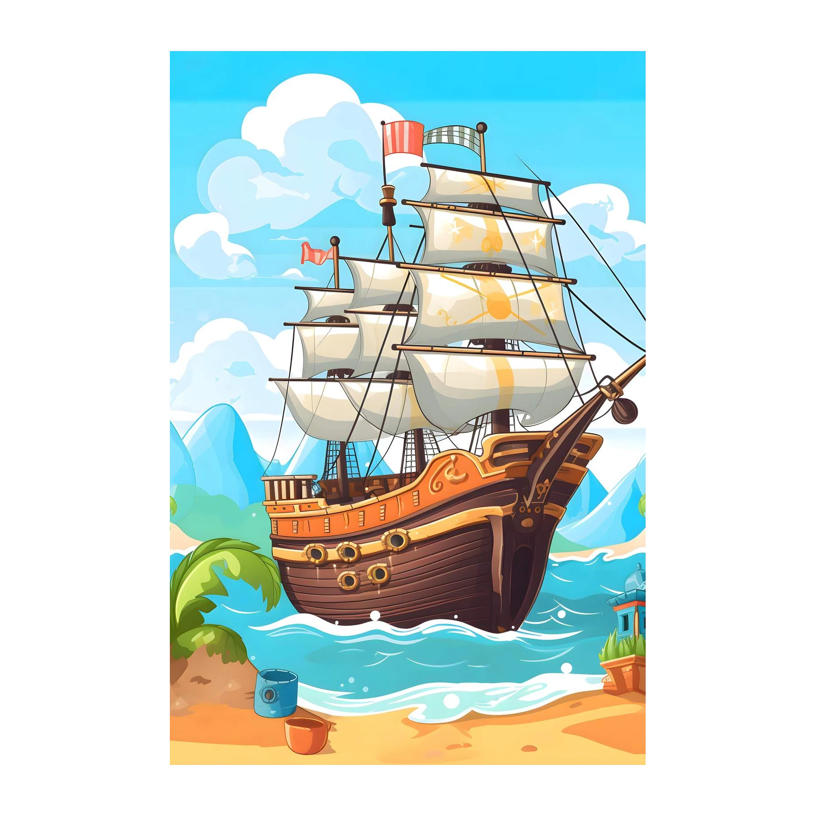 Adventure Awaits Pirate Ship Wall Art