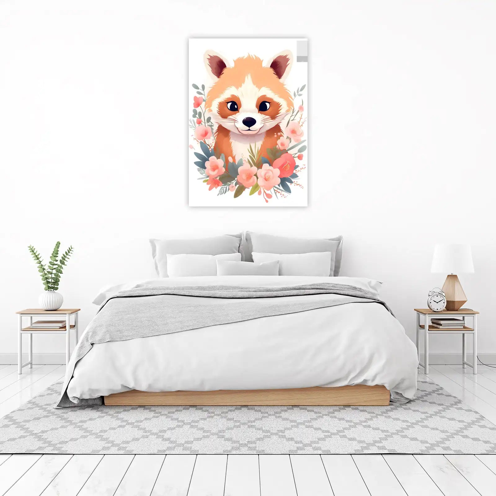 Cute Red Panda Floral Dream Wall Art