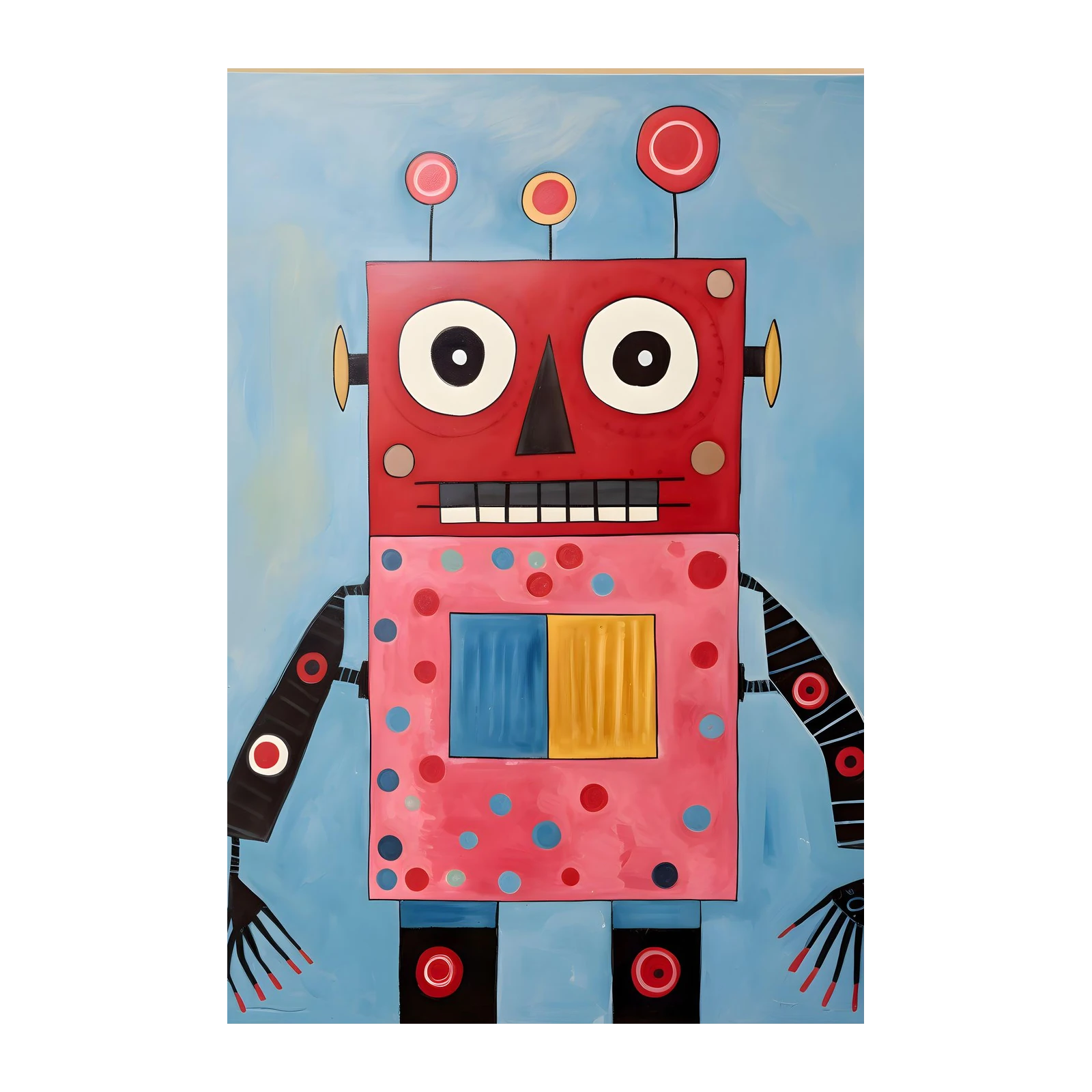 Whimsical Robot Friends Wall Art