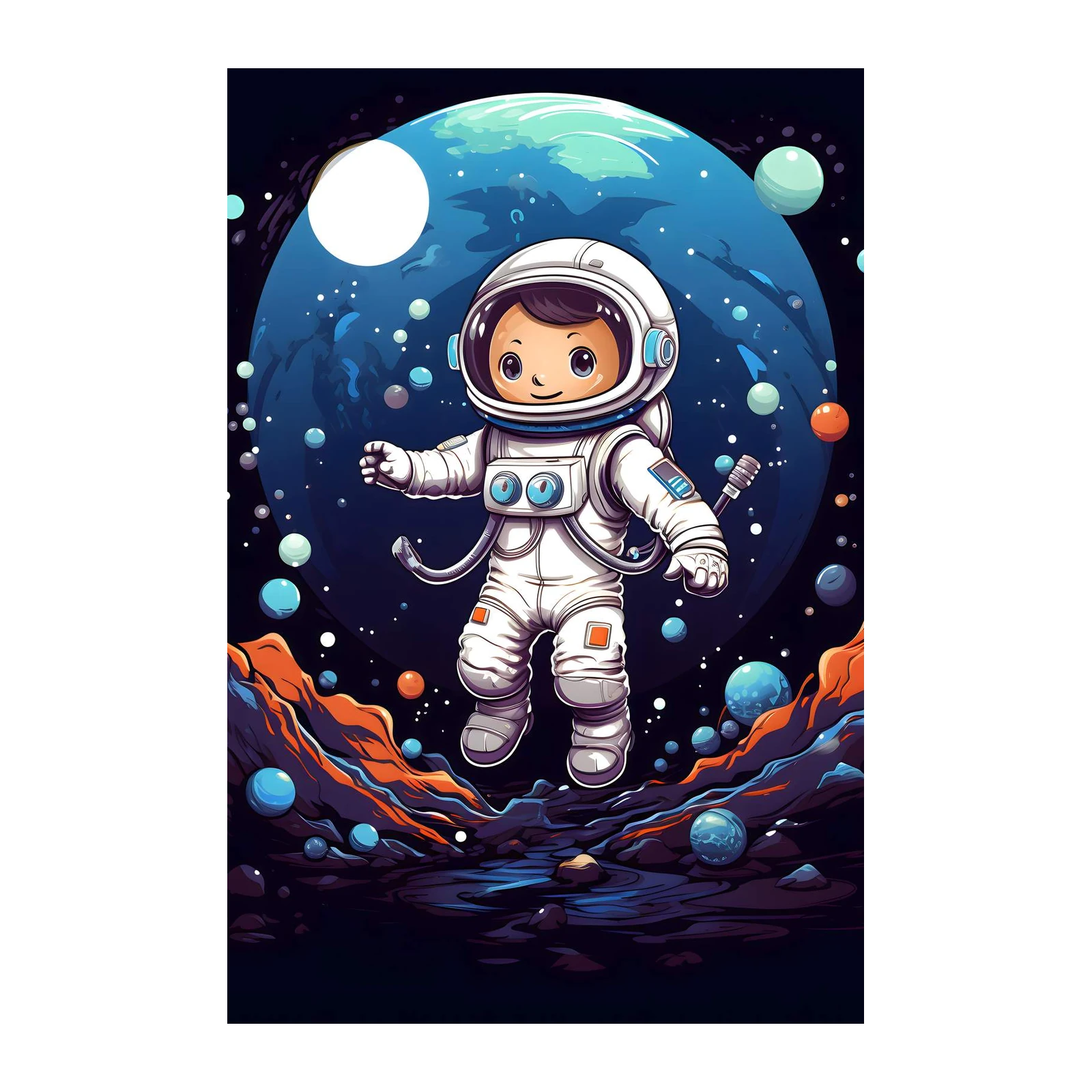 Adorable Astronaut Space Adventure Wall Art