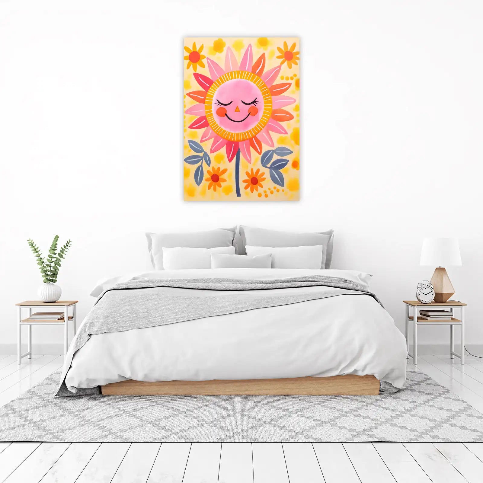 Happy Sun Flower Art Wall Art