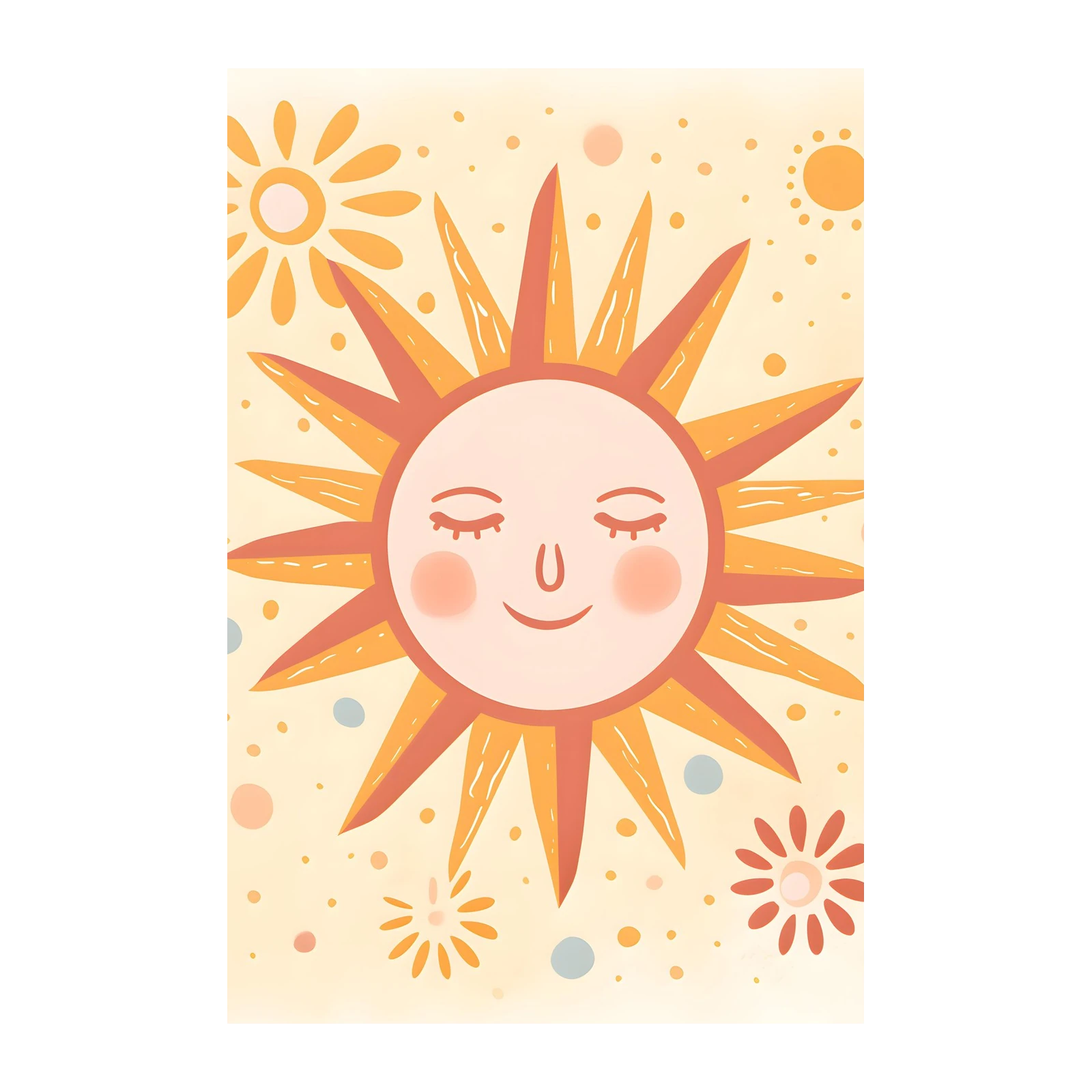 Boho Sun Face "Good Vibes" Wall Art