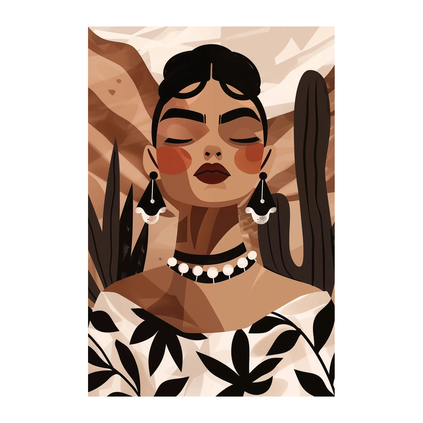 Boho Desert Woman Art Wall Art