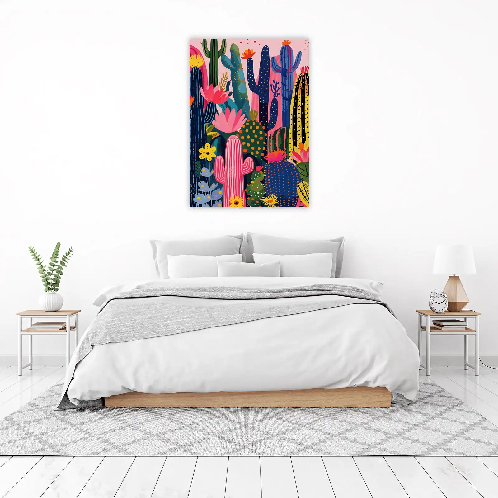 Vibrant Desert Cactus Floral Wall Art
