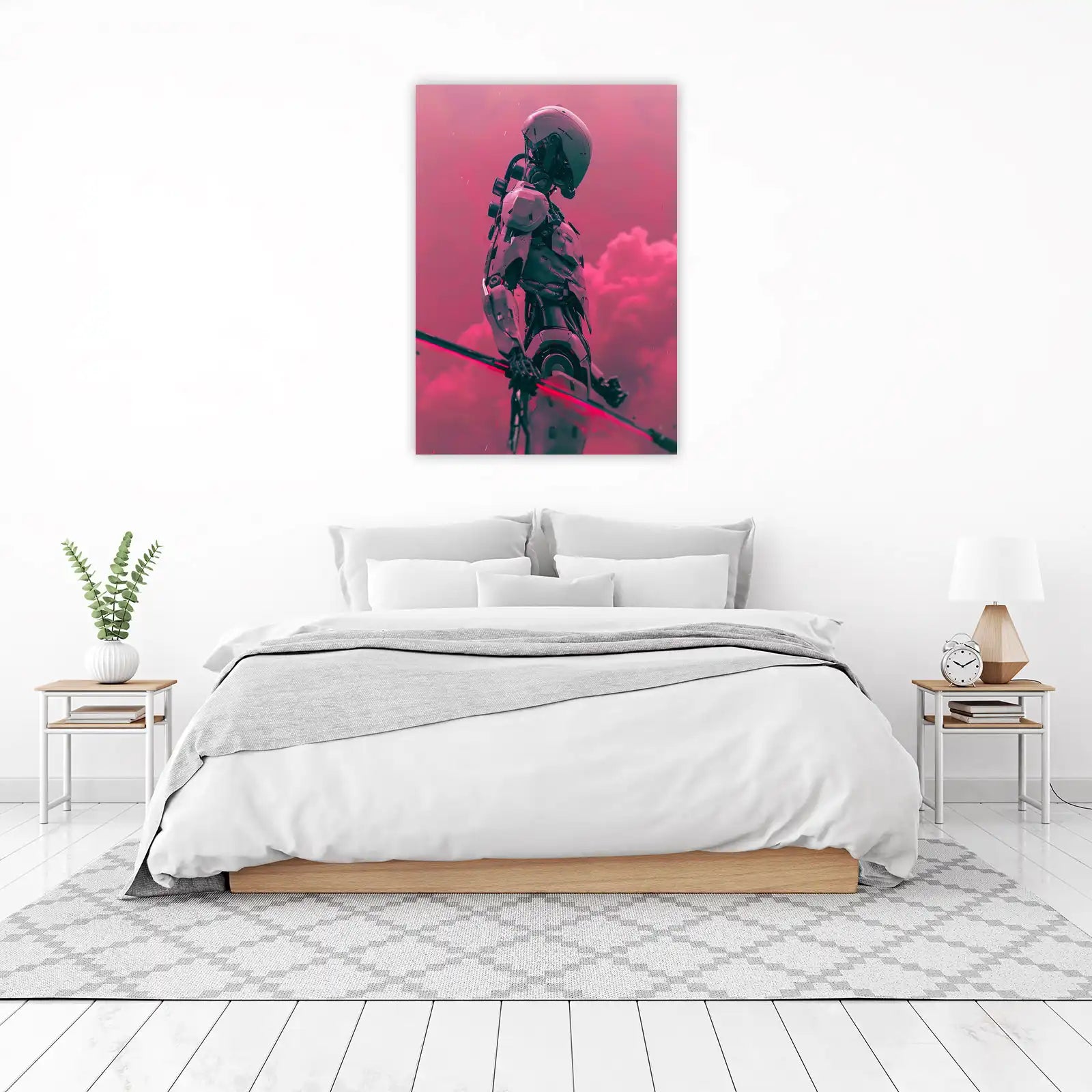 Cyberpunk Warrior Sci-Fi Robot Wall Art