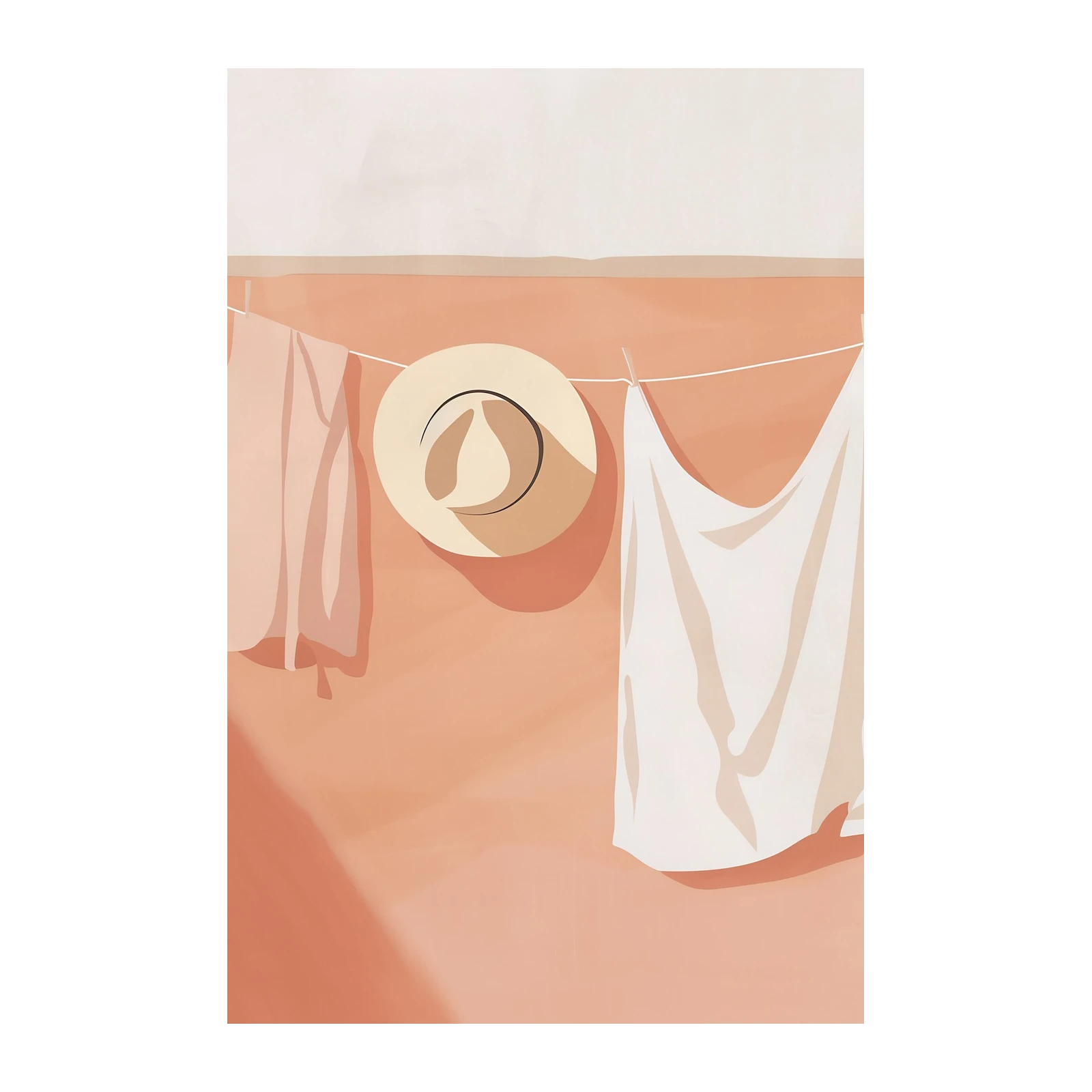 Minimalist Laundry Day Hat Wall Art