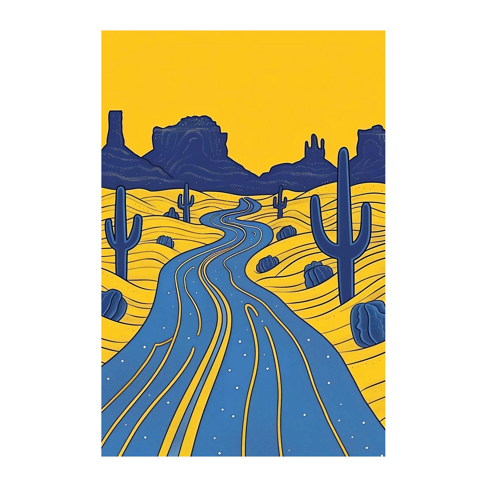 Vibrant Desert River Landscape Wall Art