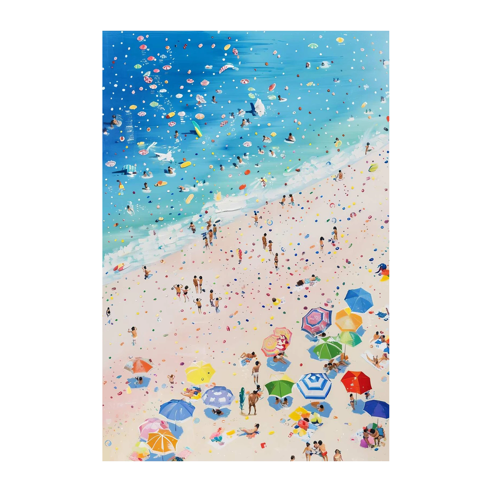 Vibrant Beach Day Lively Crowd Wall Art