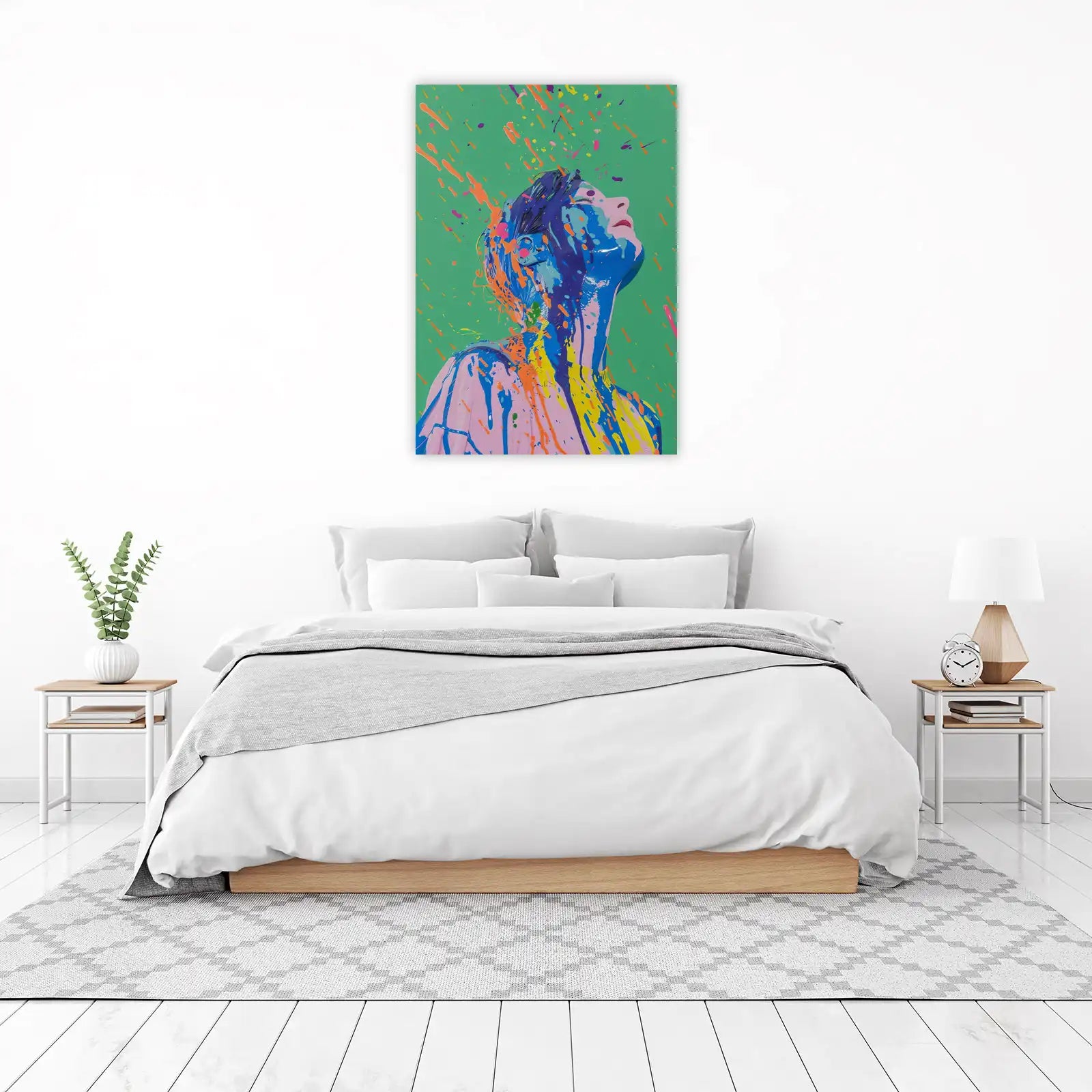 Vibrant Paint Splash Portrait Wall Art