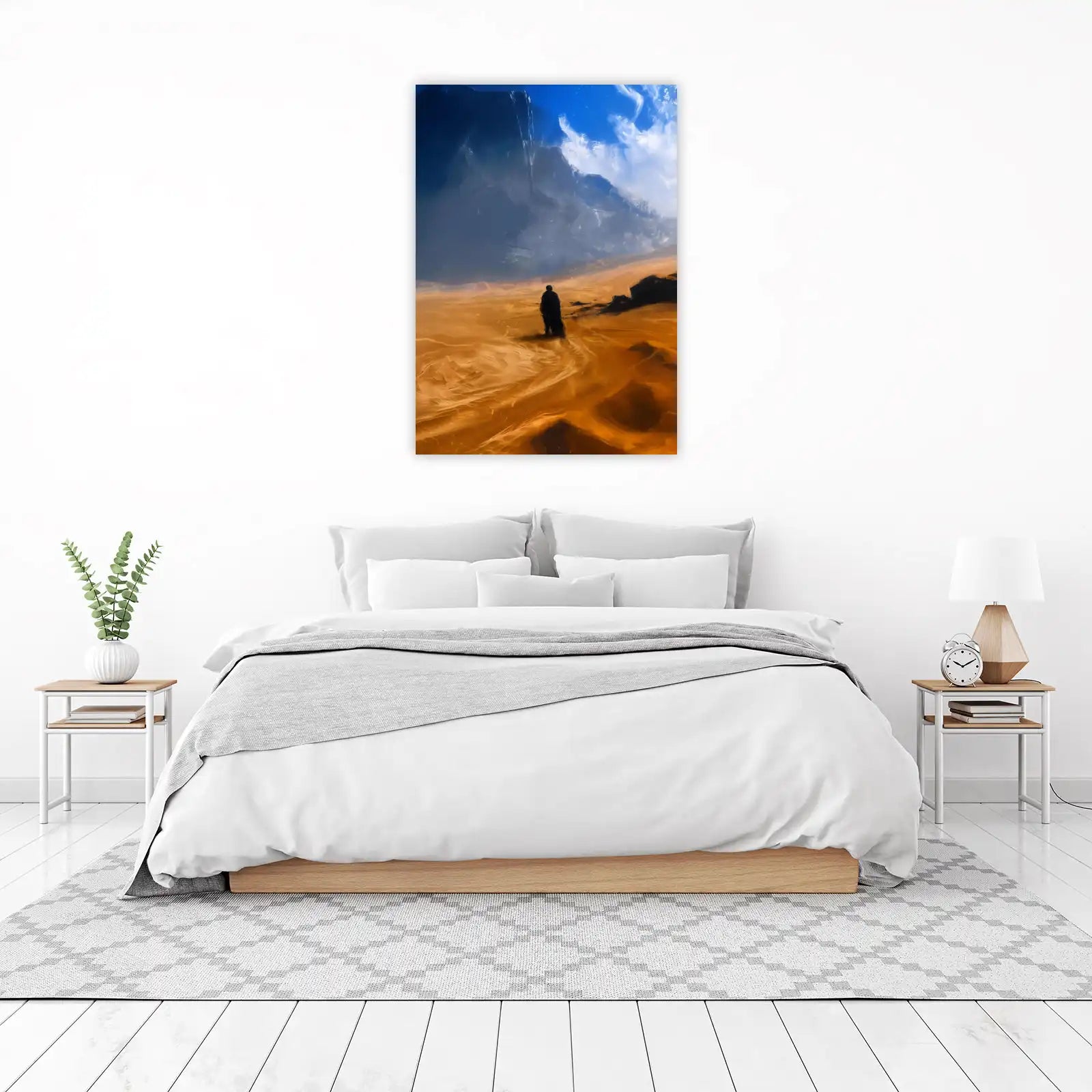 Solitary Wanderer Desert Sunset Wall Art