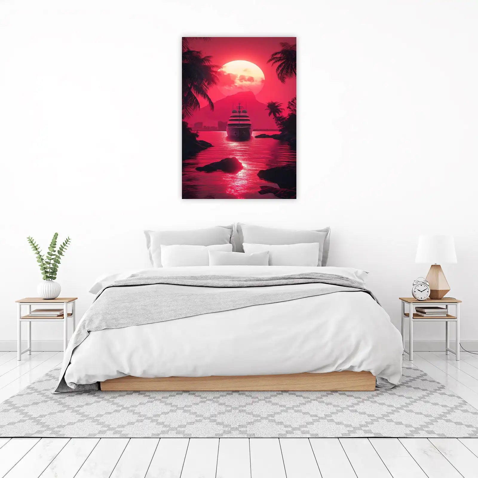 Luxury Yacht Sunset Tropical Vibes Wall Art