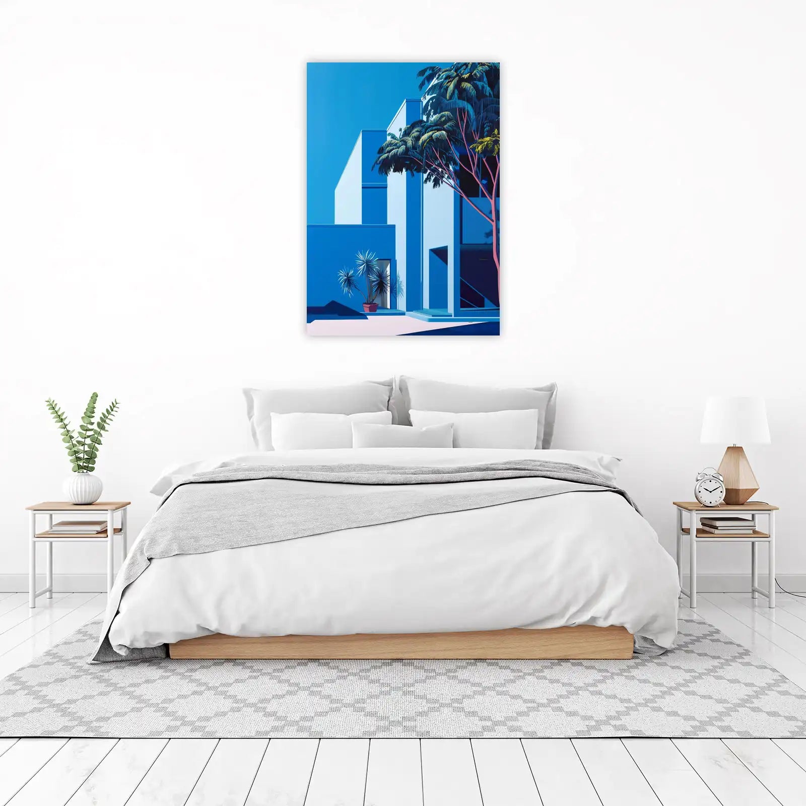 Modern Blue Palm Oasis Wall Art