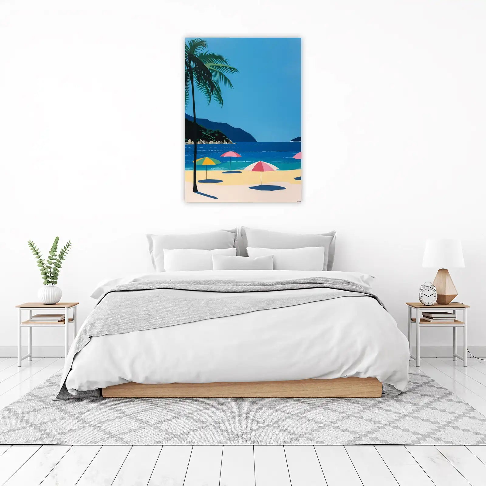Tropical Beach Paradise Palm Tree Wall Art