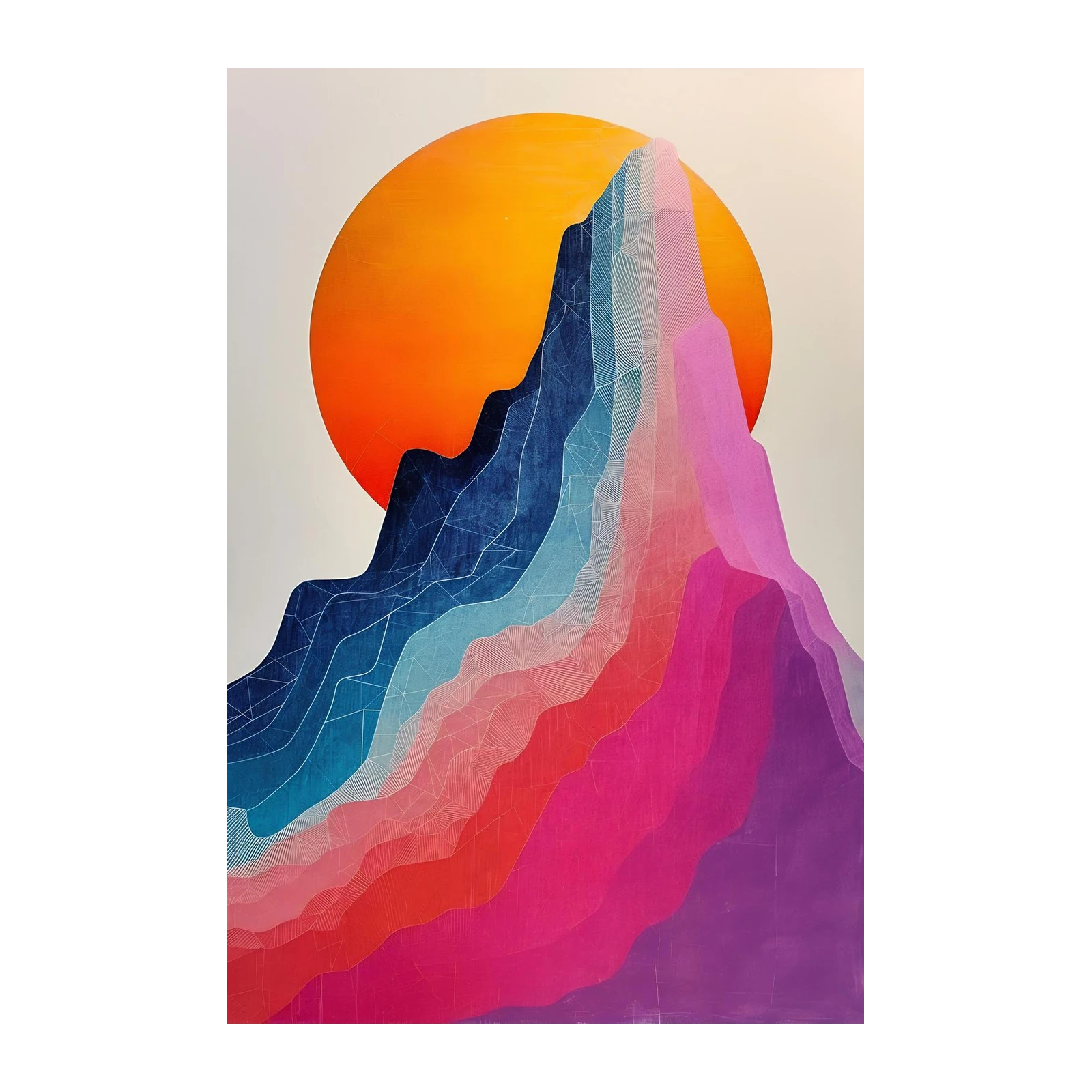 Vibrant Mountain Sunset Gradient Wall Art