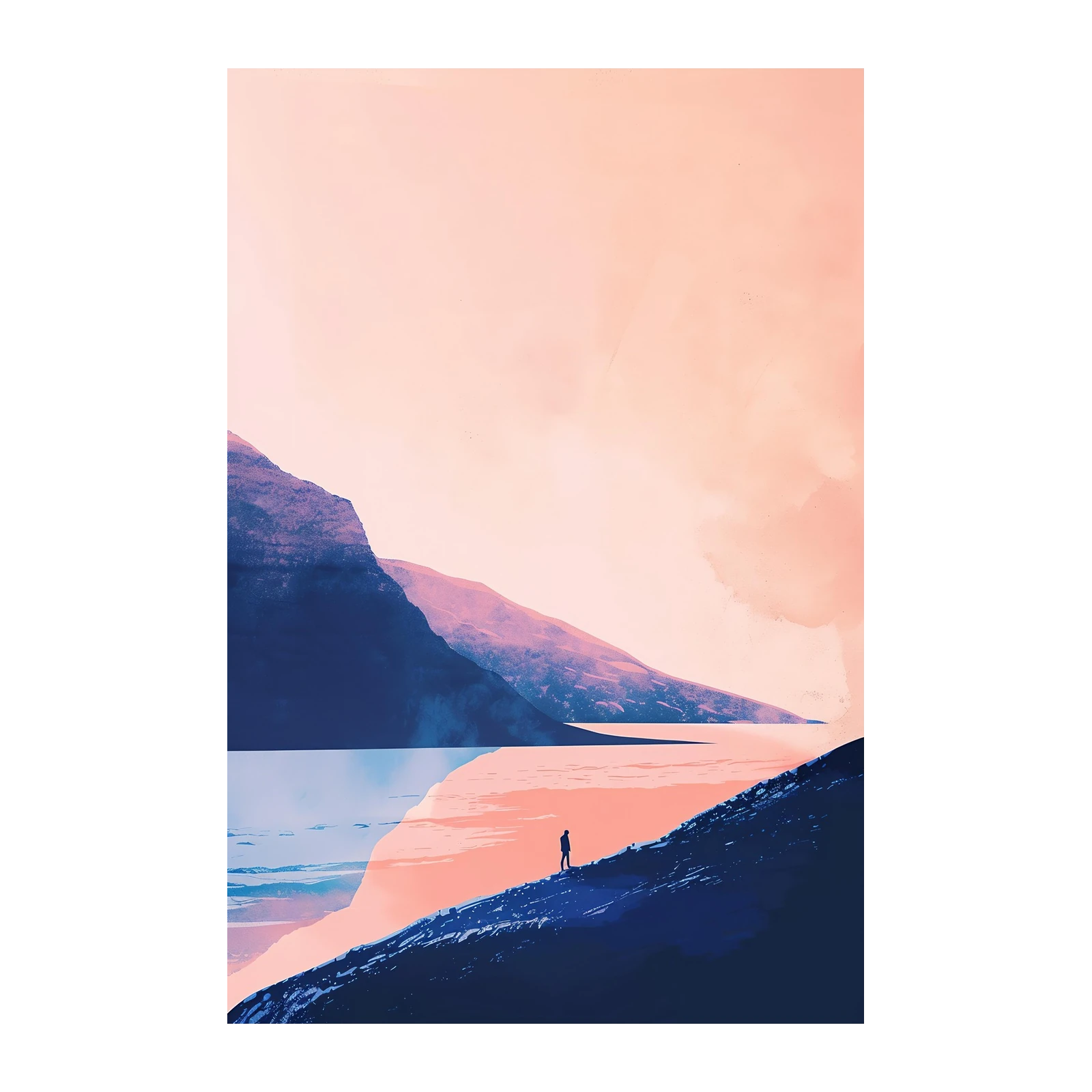 Serene Mountain Lake Solitude Wall Art