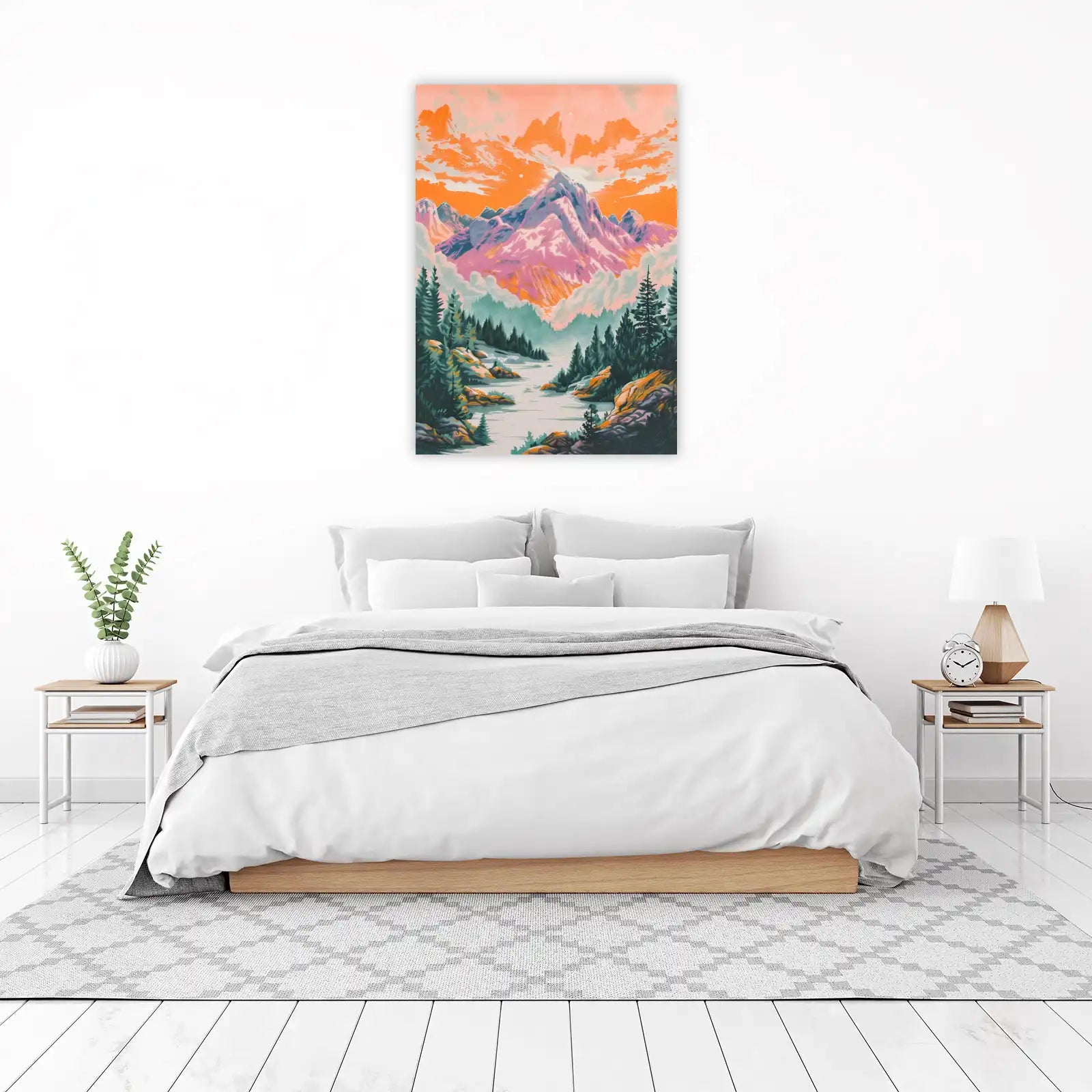 Vibrant Mountain Sunset Landscape Wall Art