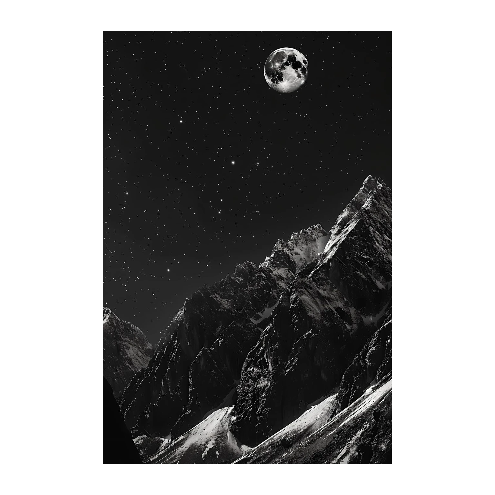 Lunar Mountain Majestic Night Wall Art