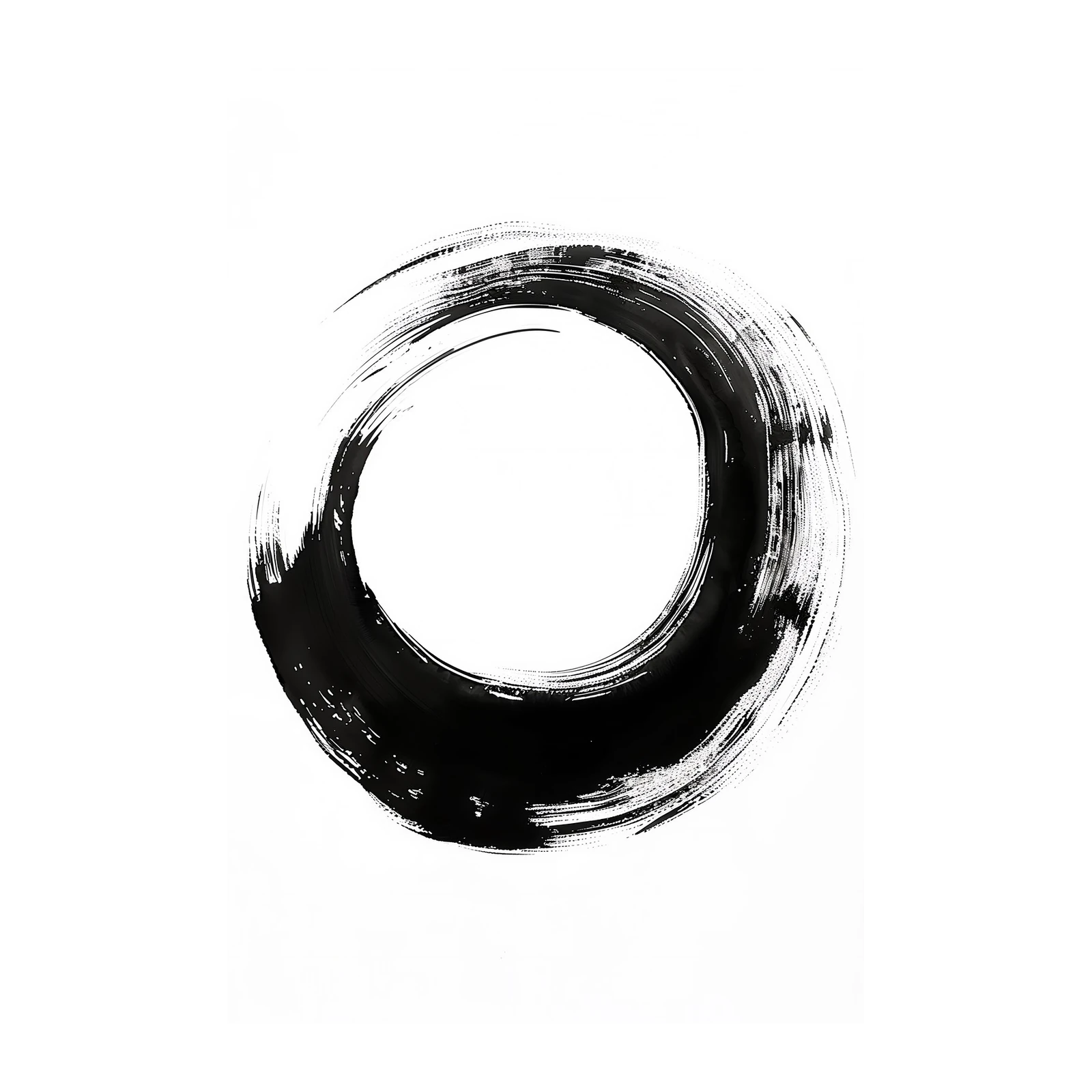 Zen Brush Stroke Circle Wall Art