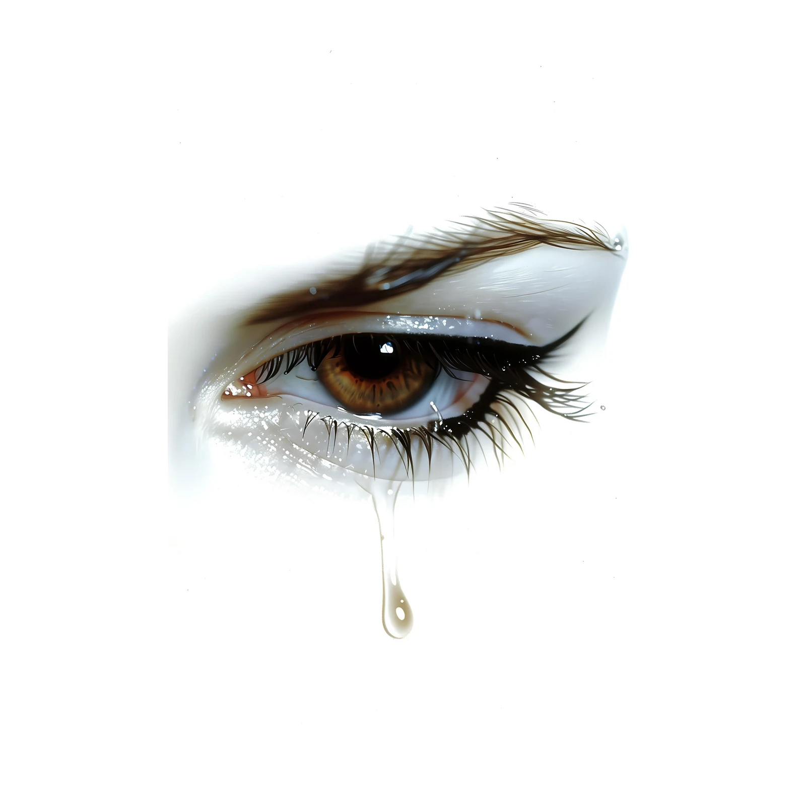 Stunning Brown Eye Tear Wall Art