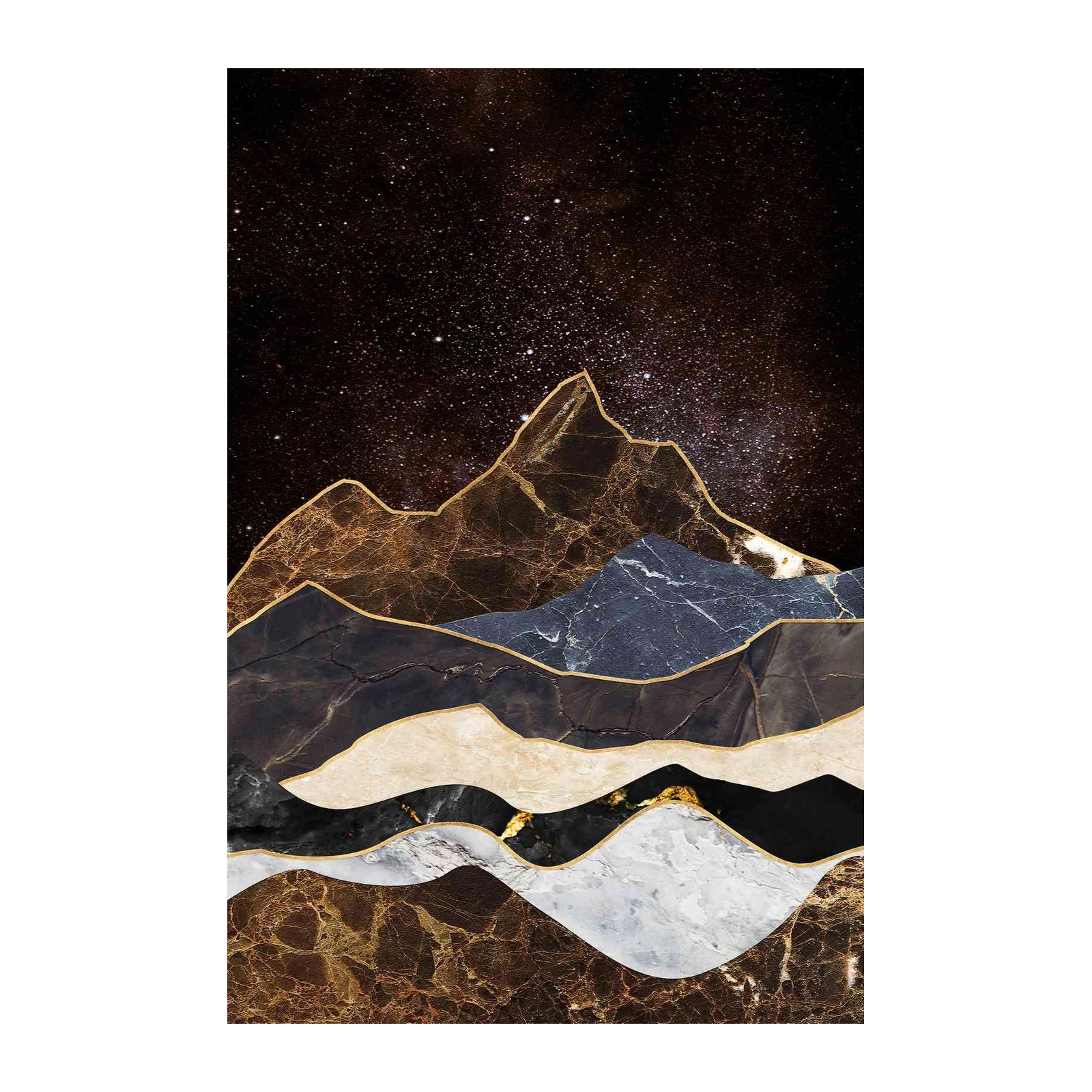 Luxury Marble Mountain Galaxy Wall Art