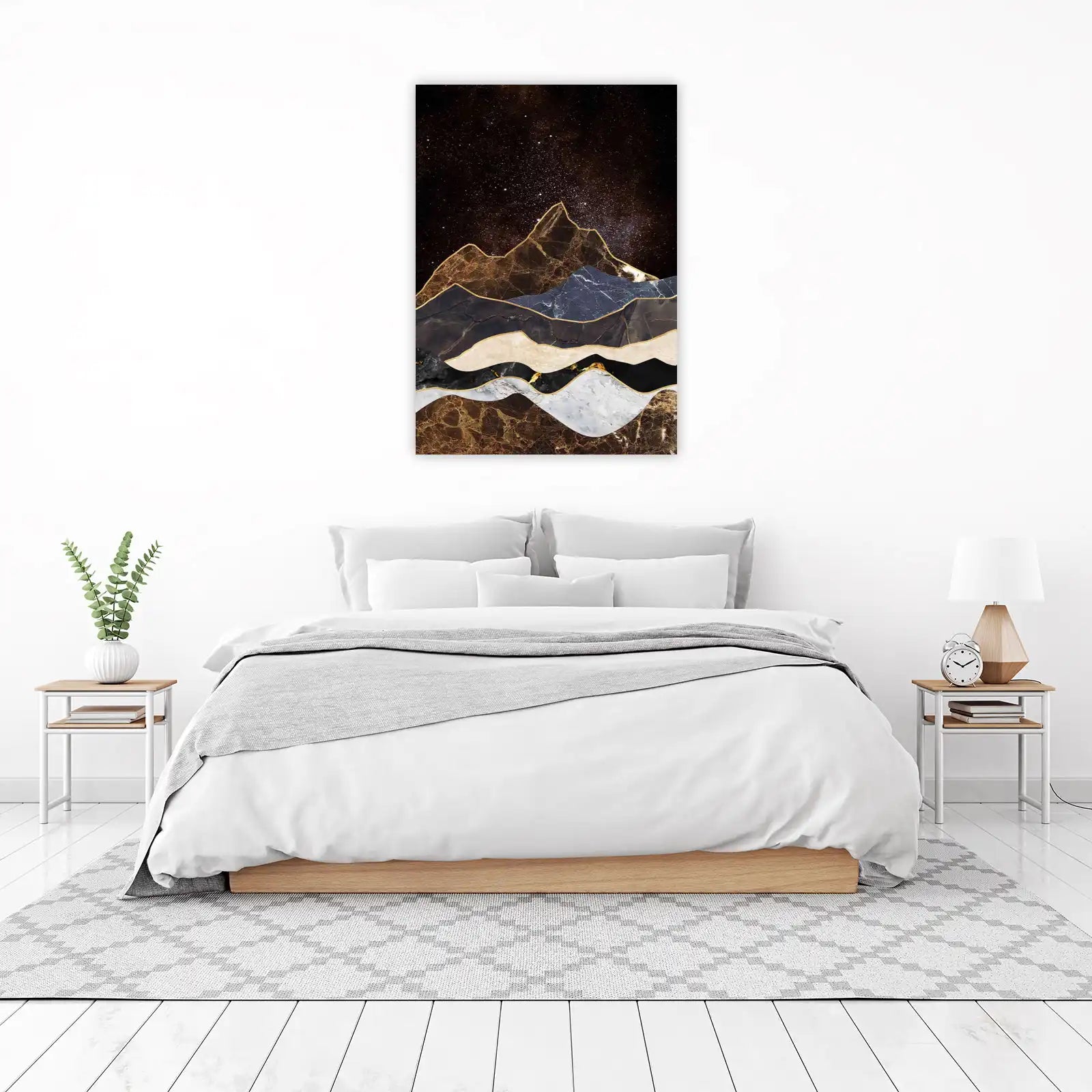 Luxury Marble Mountain Galaxy Wall Art