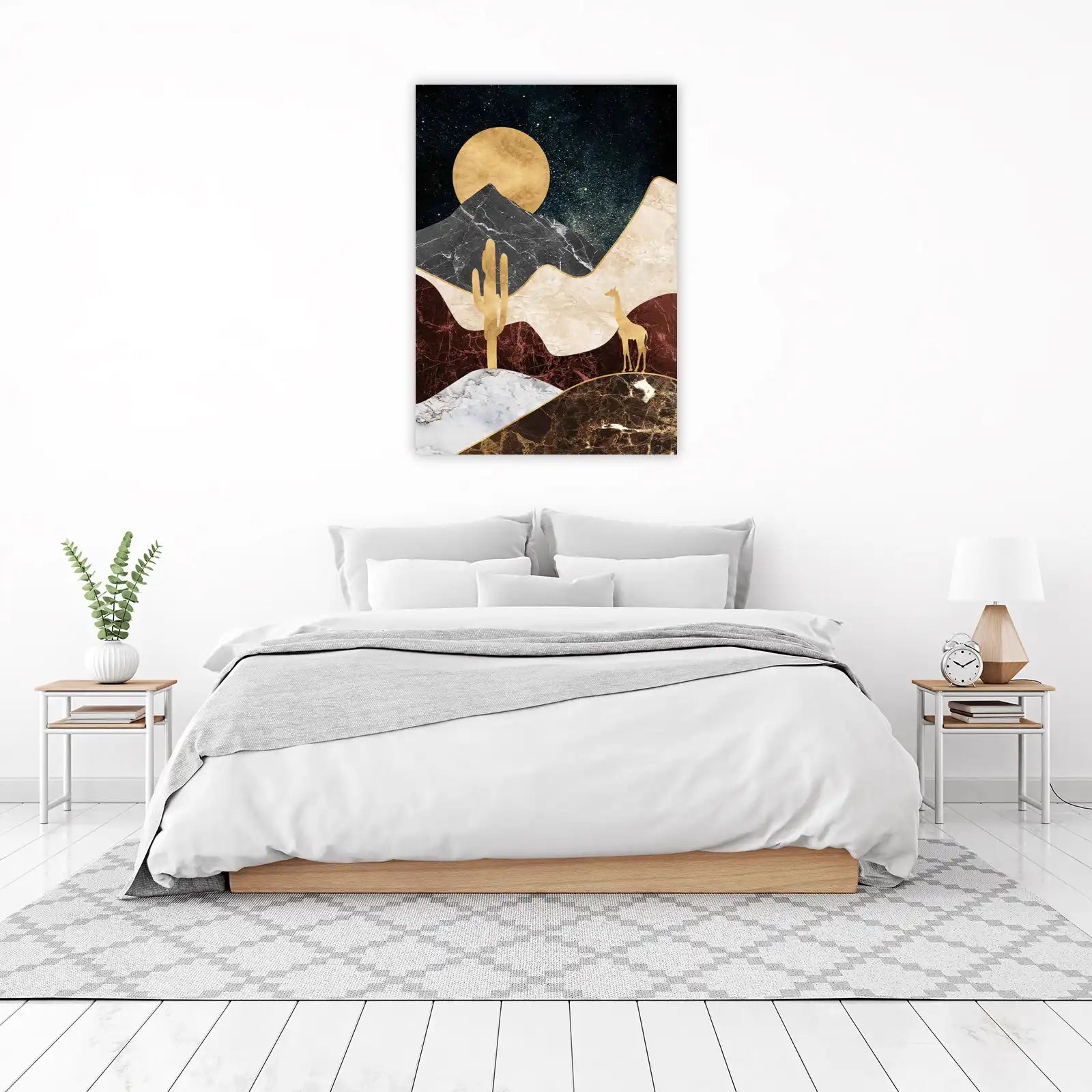 Golden Desert Night Giraffe Wall Art