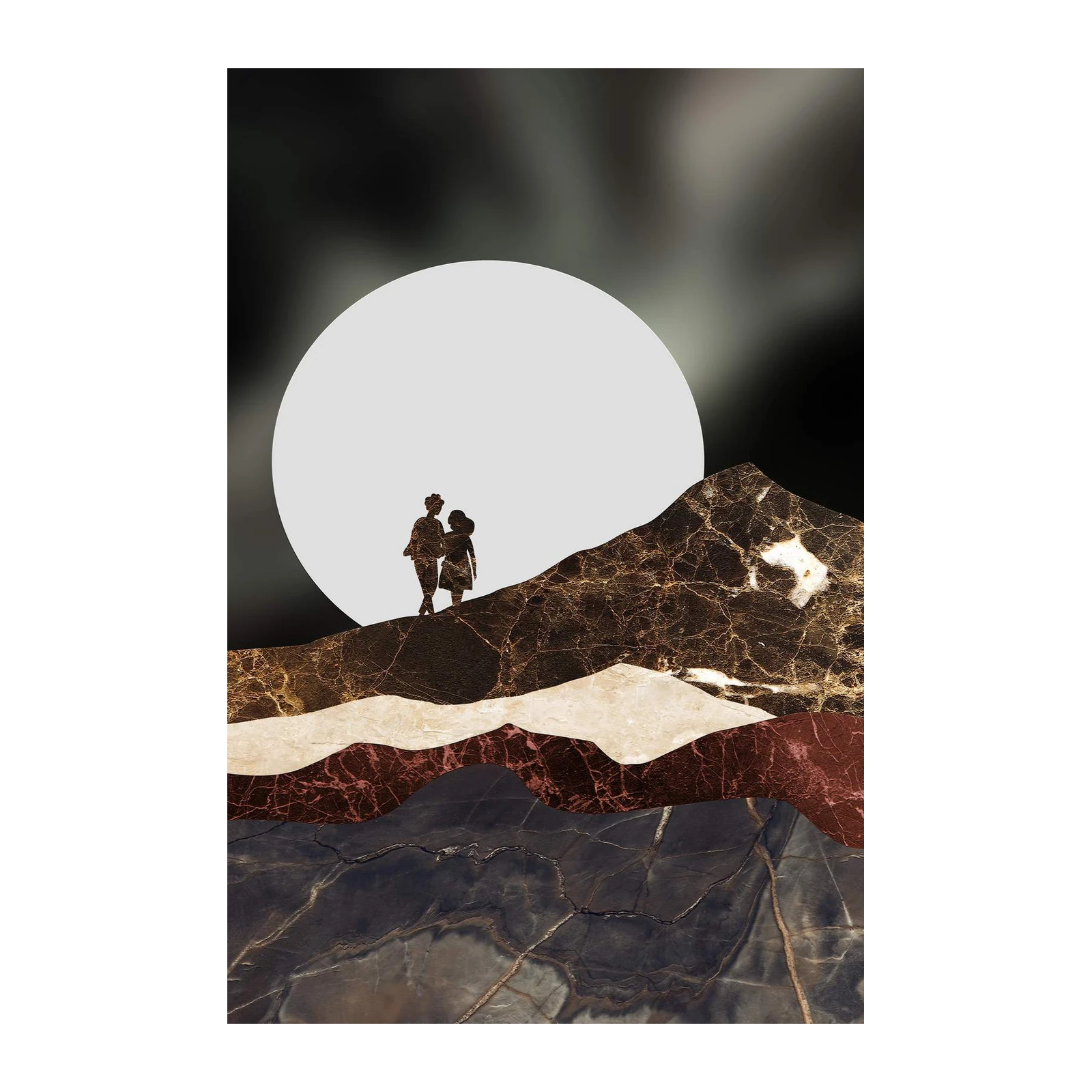 Couple's Journey Mountainscape Wall Art