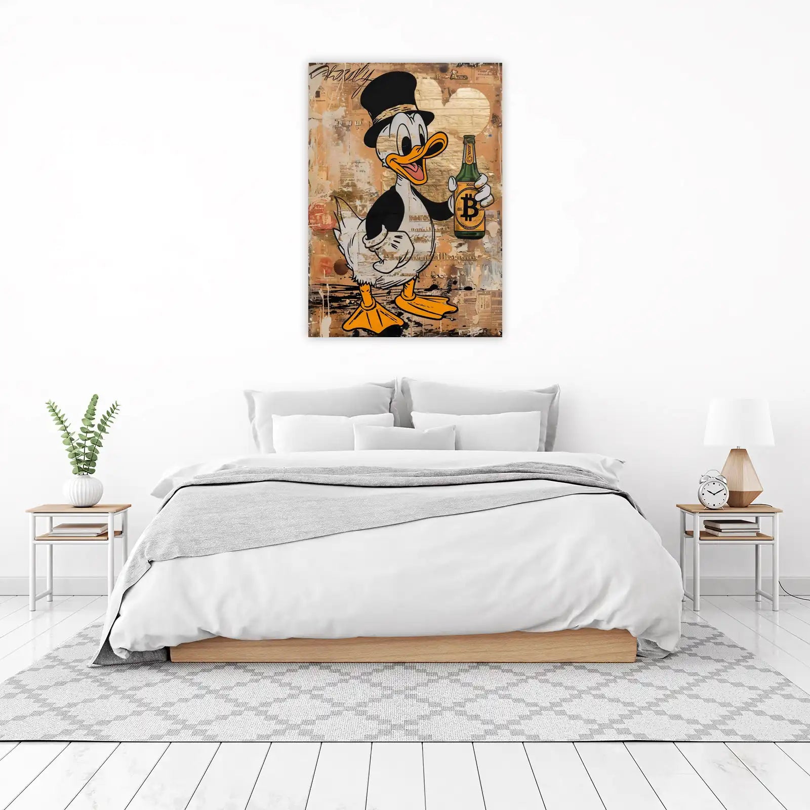 Bitcoin Duck Top Hat Cheers Wall Art