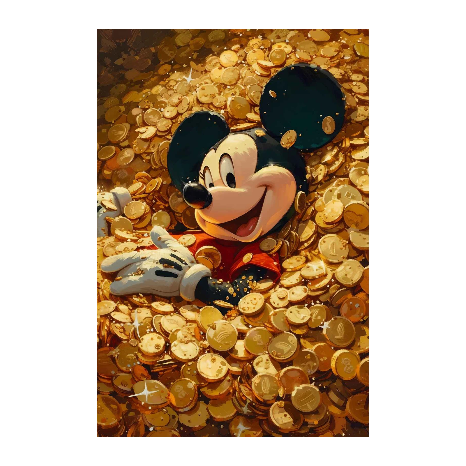 Mickey Mouse Treasure Gold Coin Wall Art