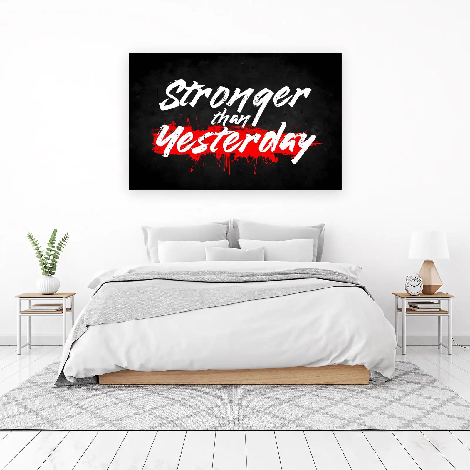 Stronger Than Yesterday Motivational Wall Art