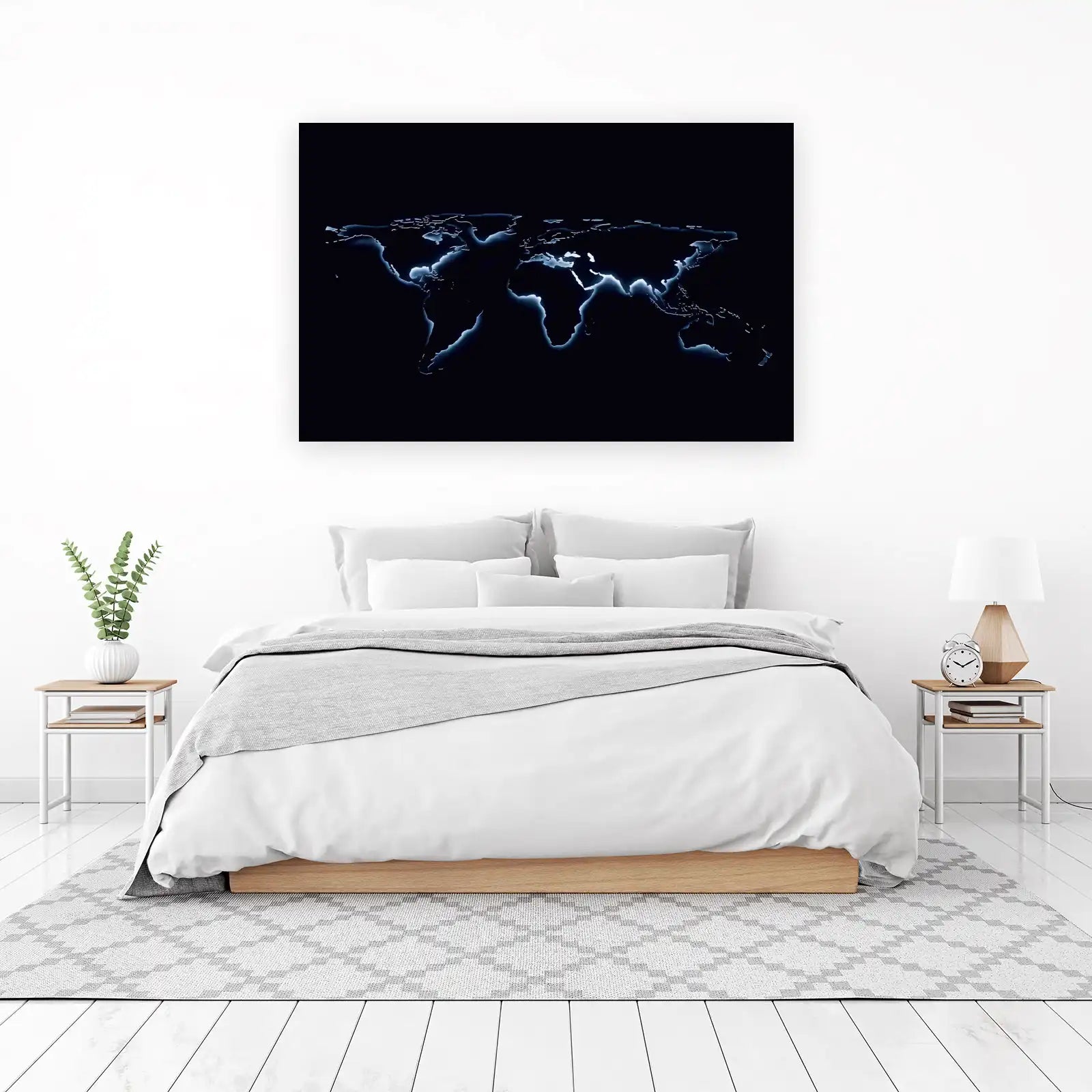 Glow World Map Wall Art - Modern Wall Art
