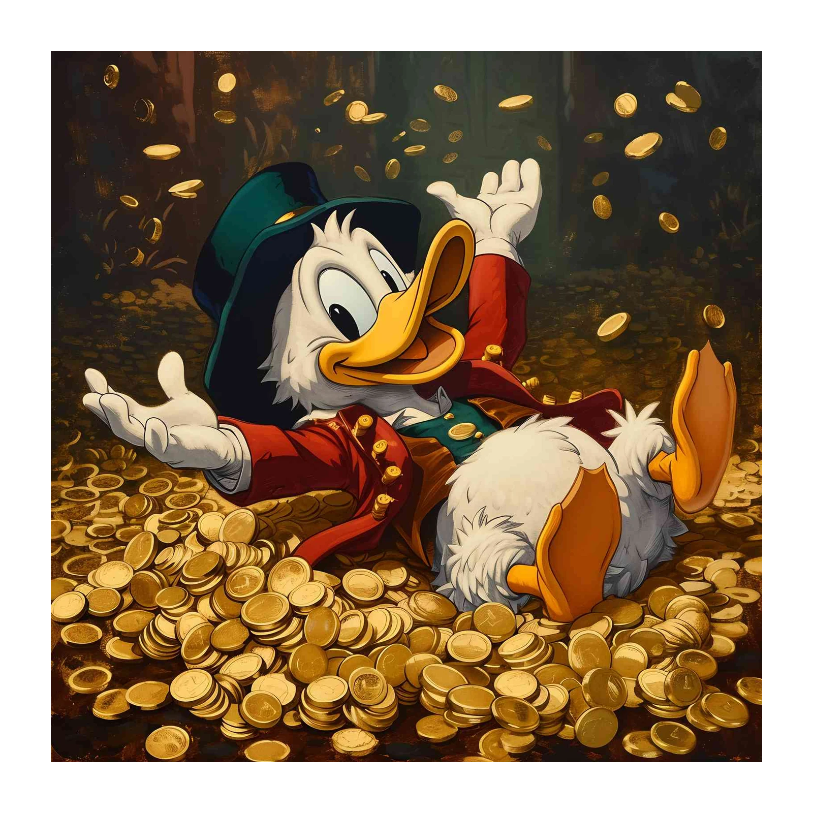 Scrooge McDuck Gold Coins Wall Art