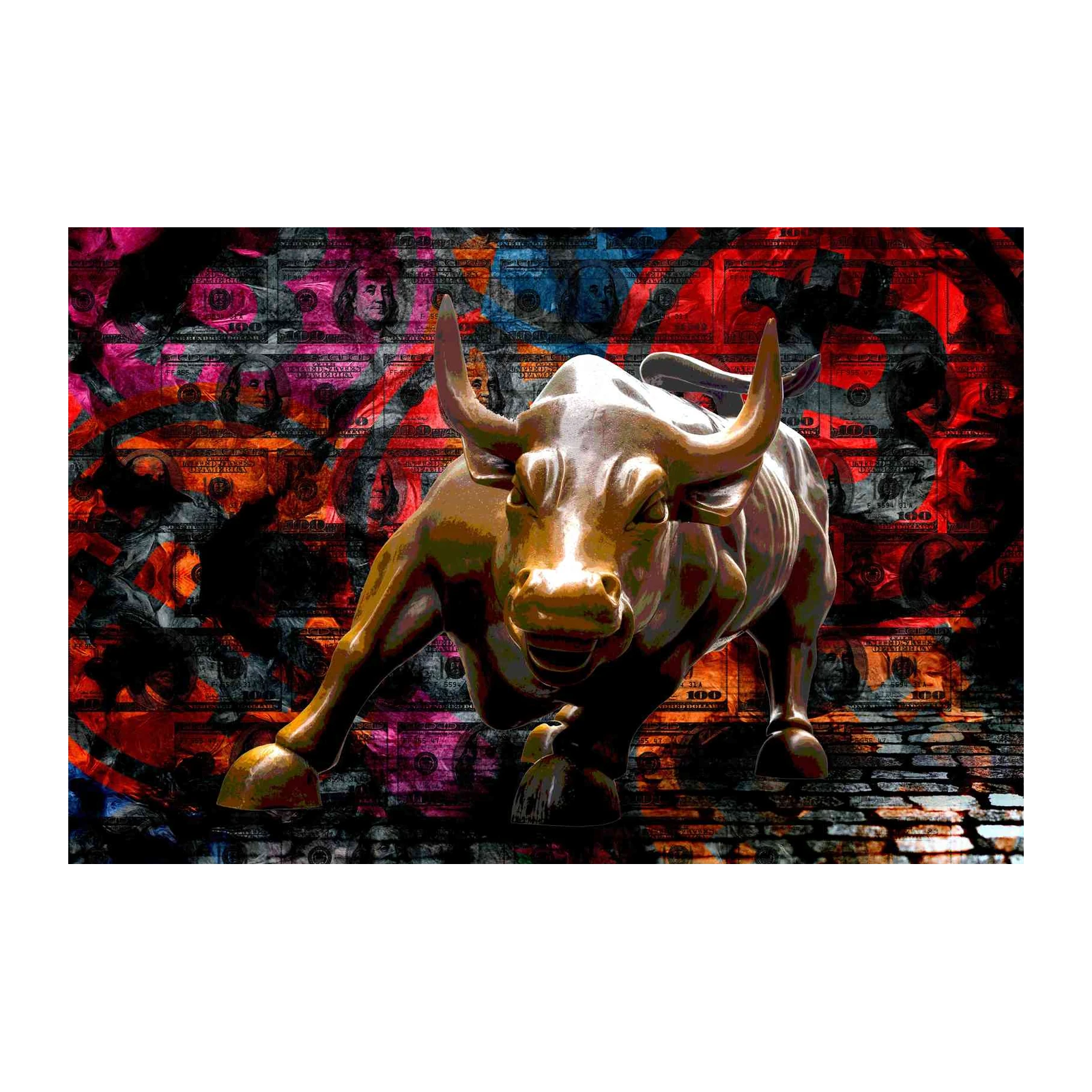 Charging Bull Wall Street Wall Art