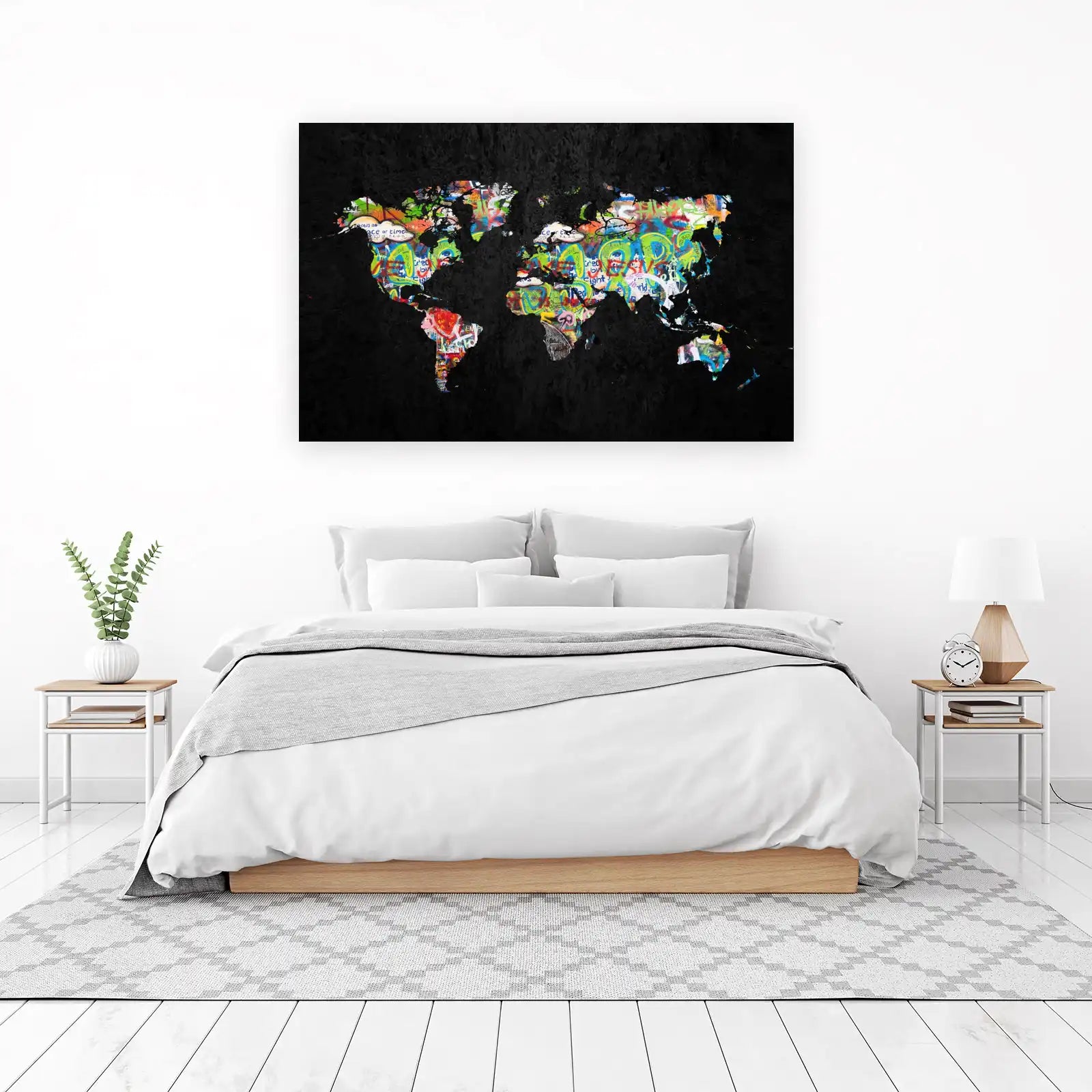 Graffiti World Map Wall Art