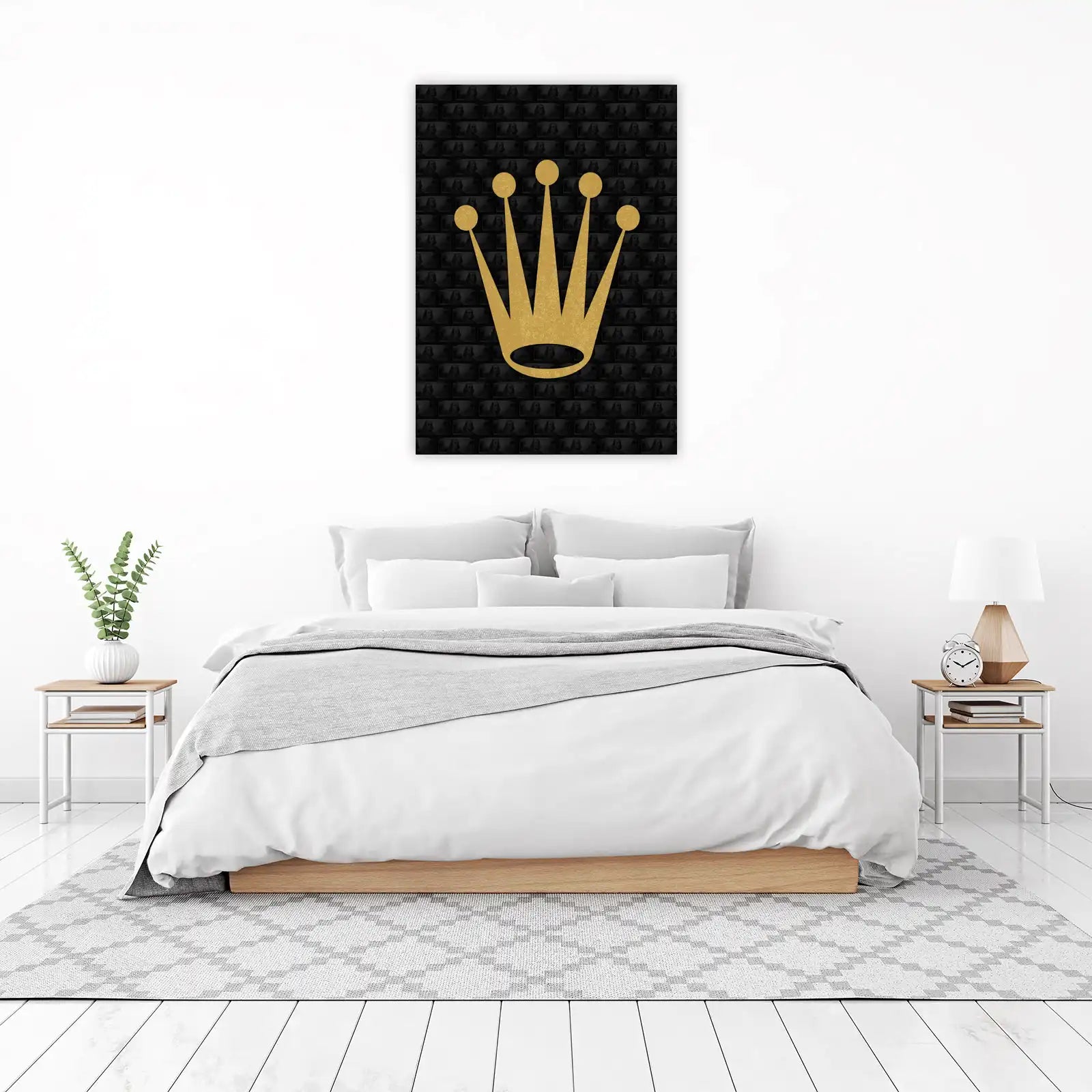 Golden Crown Money Stack Wall Art