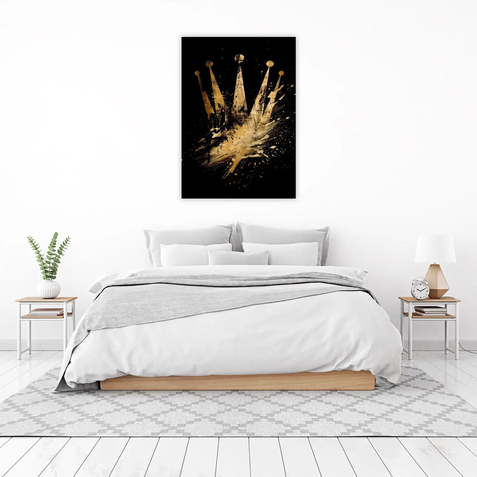 Luxury Gold Crown Splatter Wall Art