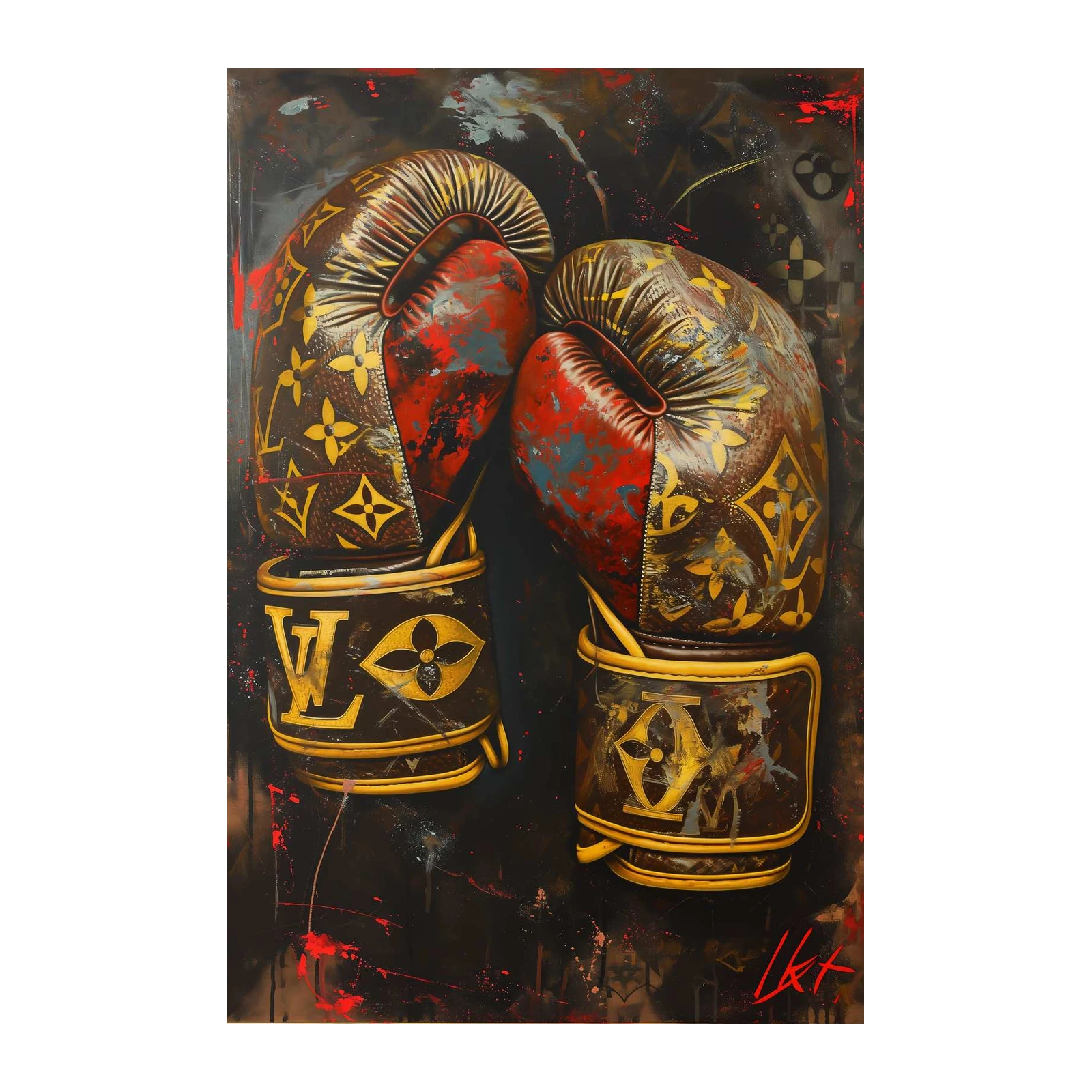 Luxury Champion Boxing Gloves Wall Art