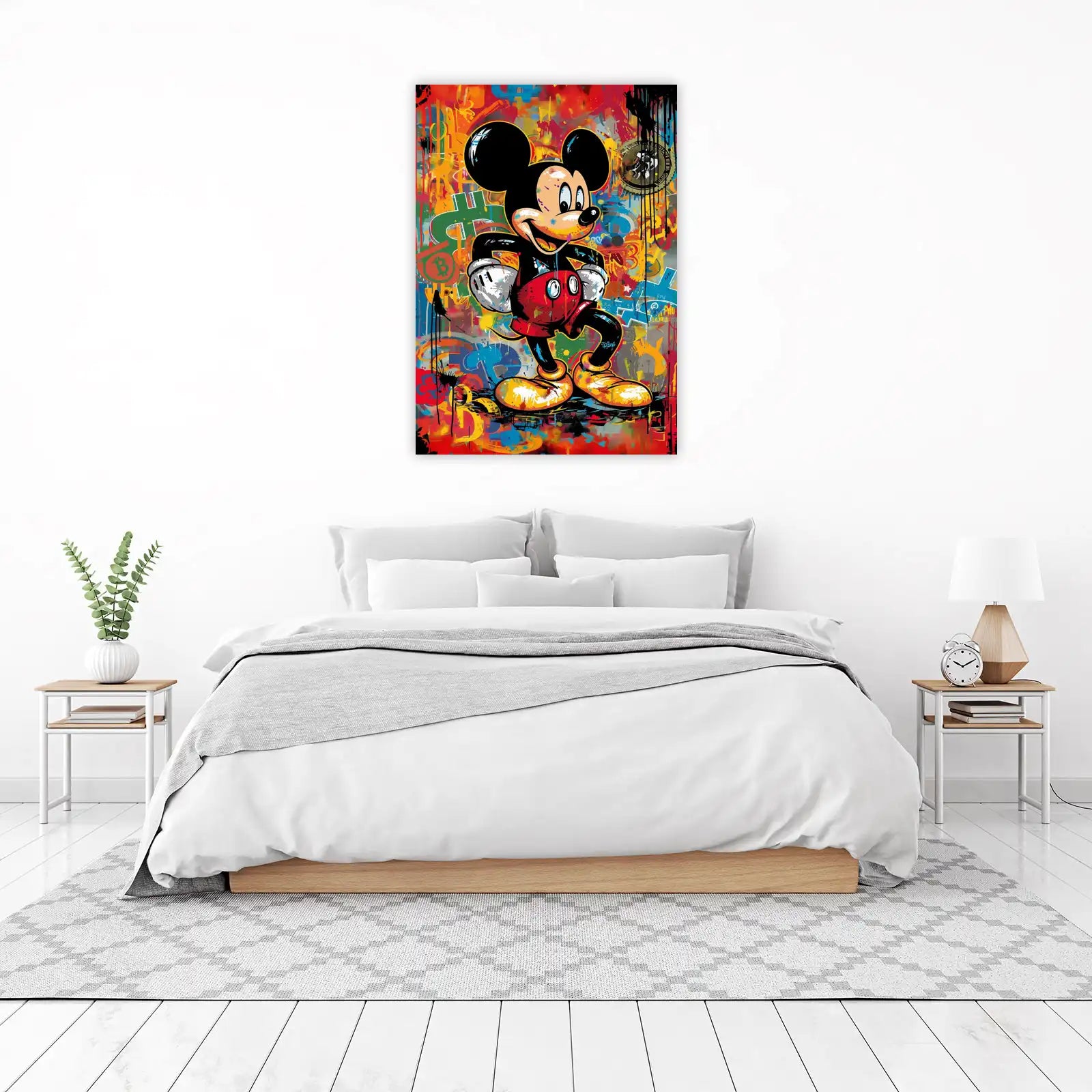Vibrant Mickey Mouse Graffiti Wall Art
