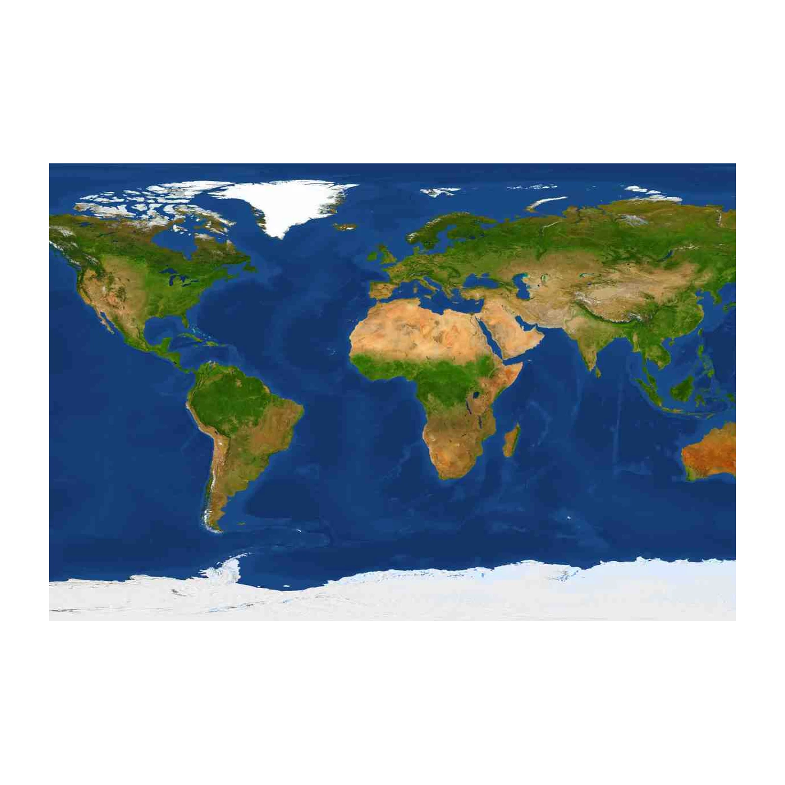 World Map Satellite View Wall Art
