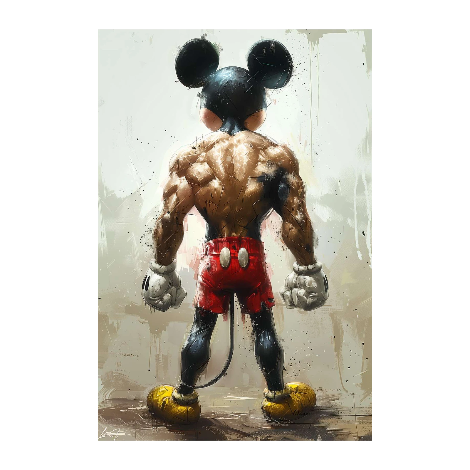 Mighty Mouse Fitness Icon Wall Art