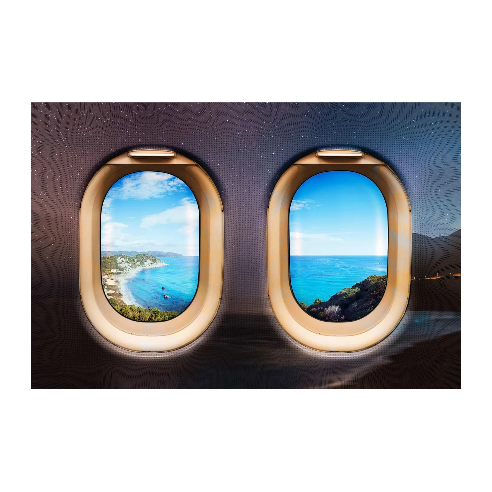 Dreamy Ocean Escape Double Window Wall Art