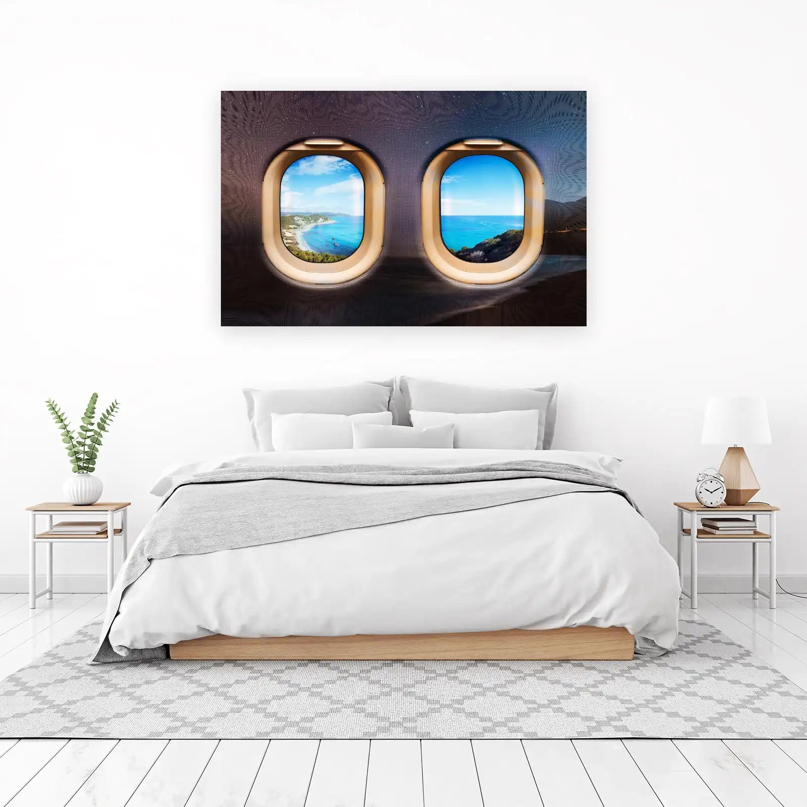 Dreamy Ocean Escape Double Window Wall Art