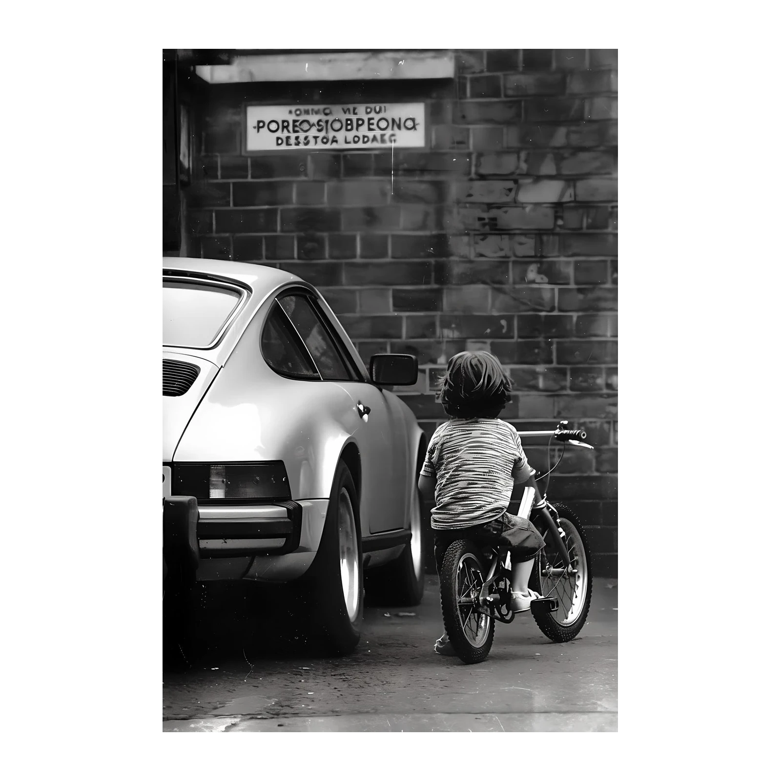 Childhood Dreams Porsche Bicycle Wall Art